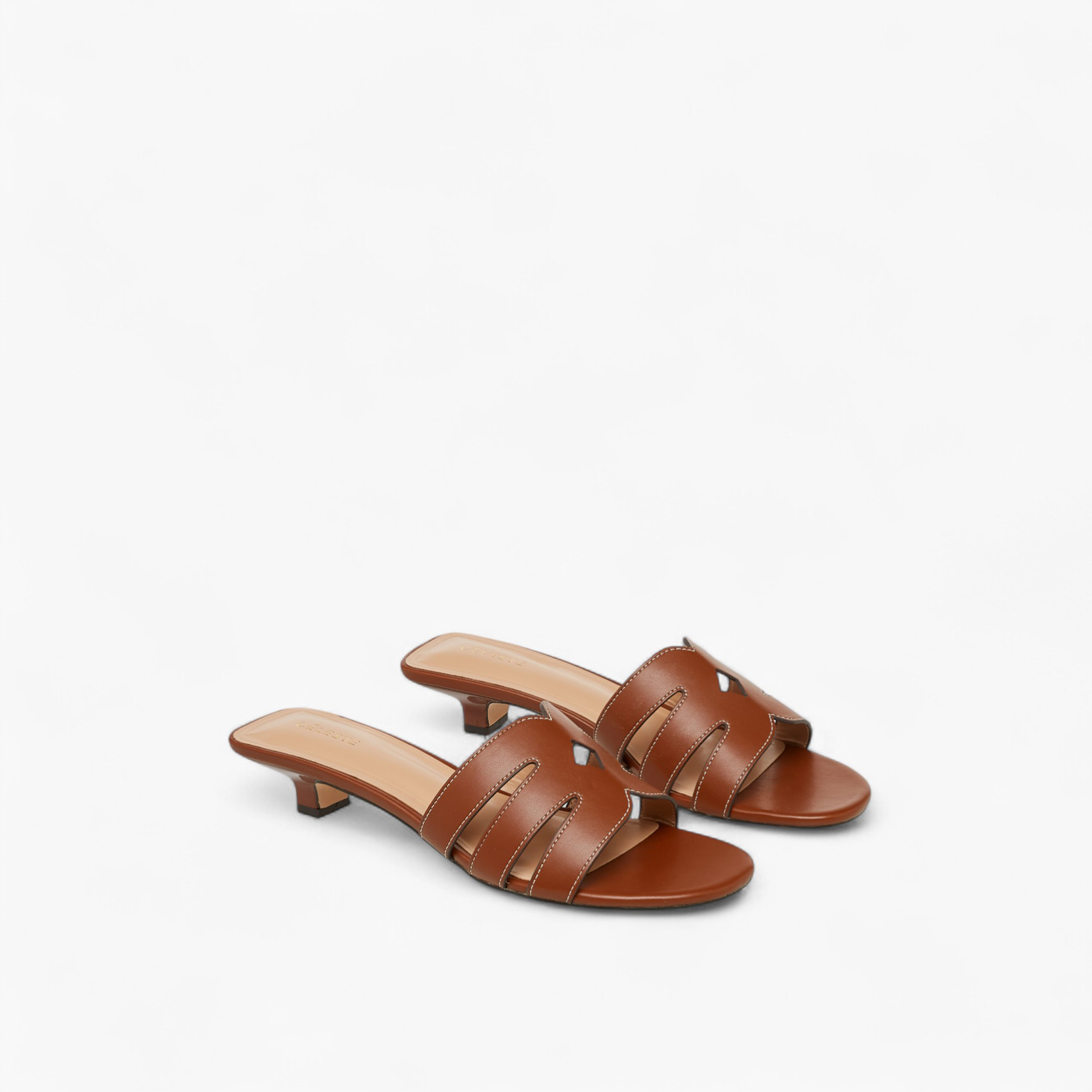 Celeste Women's Cutout Strap Slip-On Sandals with Kitten Heels-women-shoes-sandals-heeled-image-1