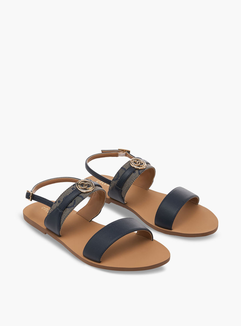 صندل بإبزيم إغلاق وطبعات للنساء من سيليست-women-shoes-flats-sandals-image-1