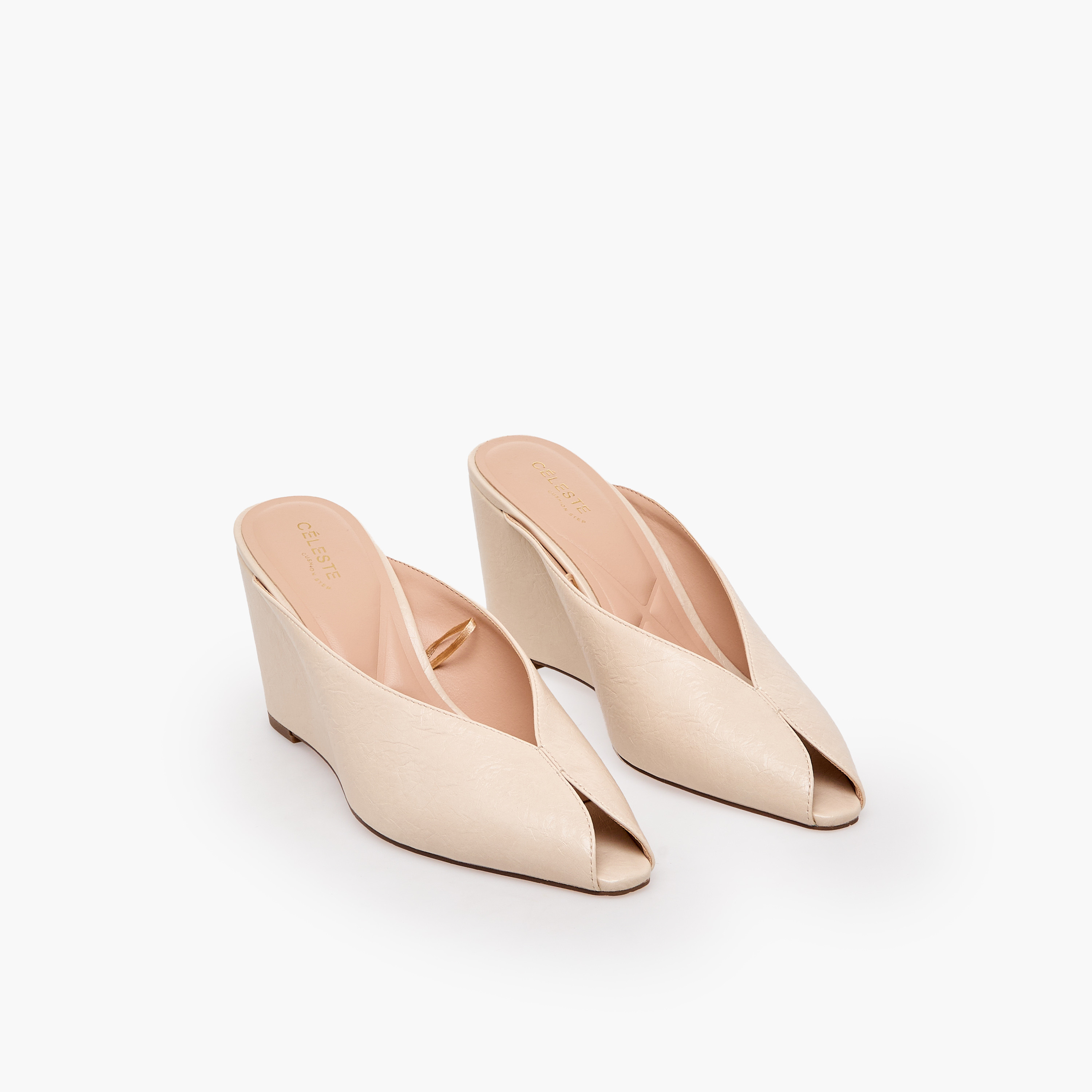 Celeste Women Crinkle Textured Wedge Heel Shoes-women-shoes-heels-image-1