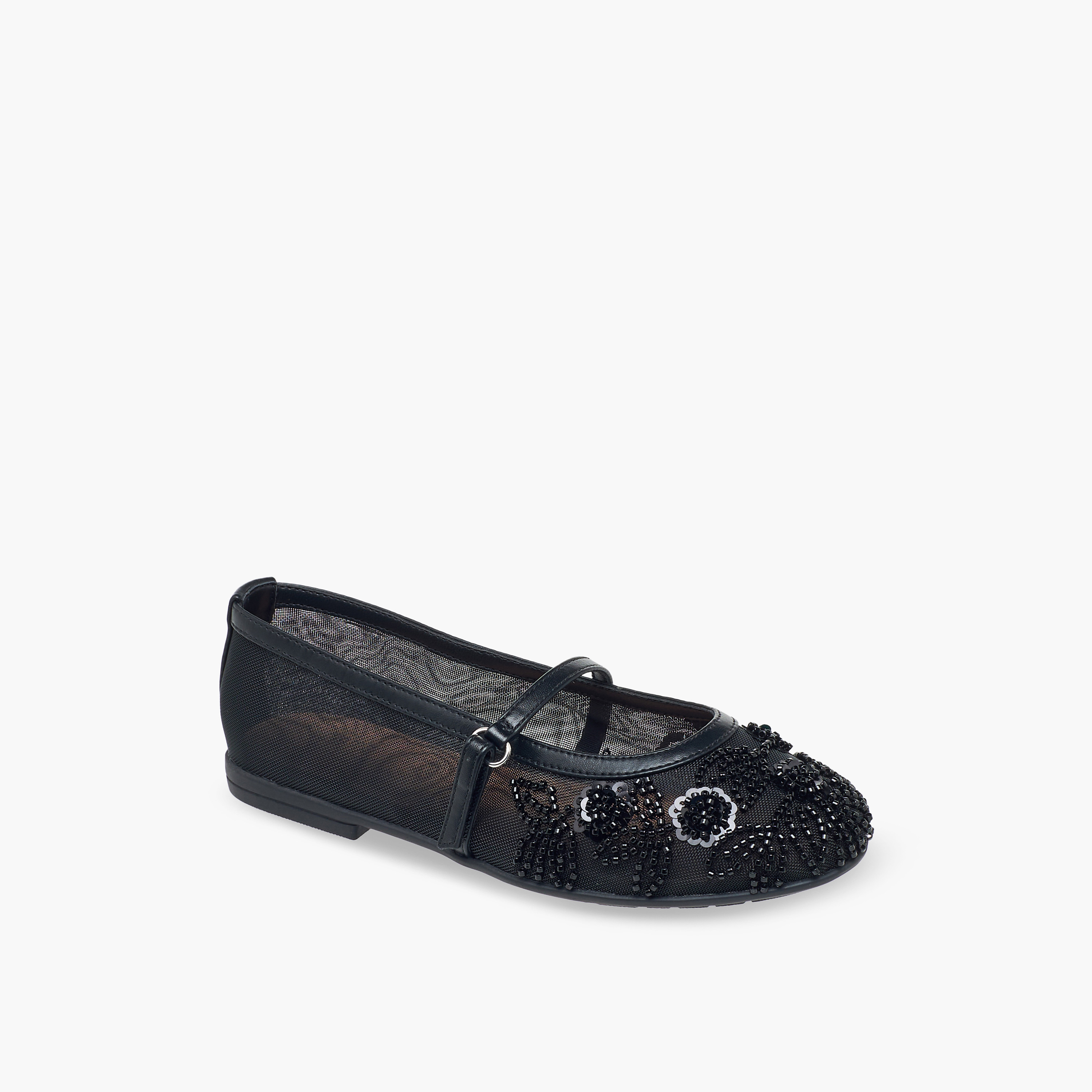 Celeste Girls Bead Embellished Mary Jane Shoes-girls-shoes-maryjanes-image-2