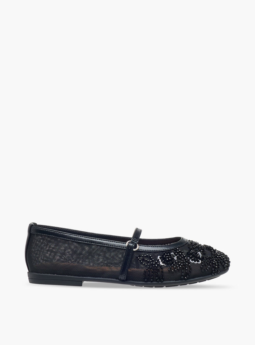 Celeste Girls Bead Embellished Mary Jane Shoes-girls-shoes-maryjanes-image-3