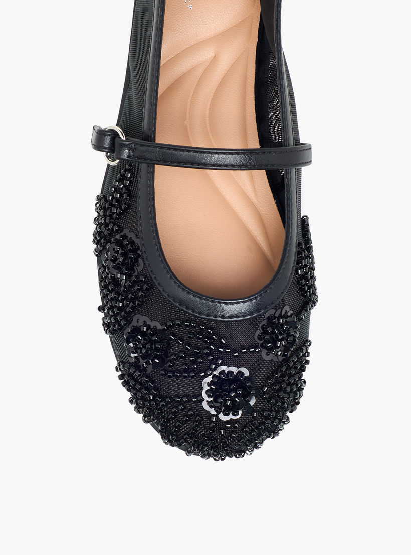 Celeste Girls Bead Embellished Mary Jane Shoes-girls-shoes-maryjanes-image-4