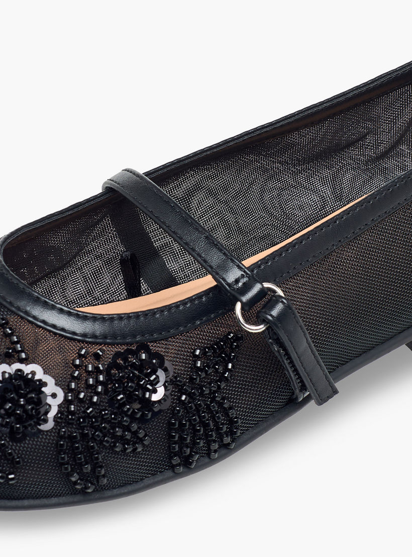 Celeste Girls Bead Embellished Mary Jane Shoes-girls-shoes-maryjanes-image-6