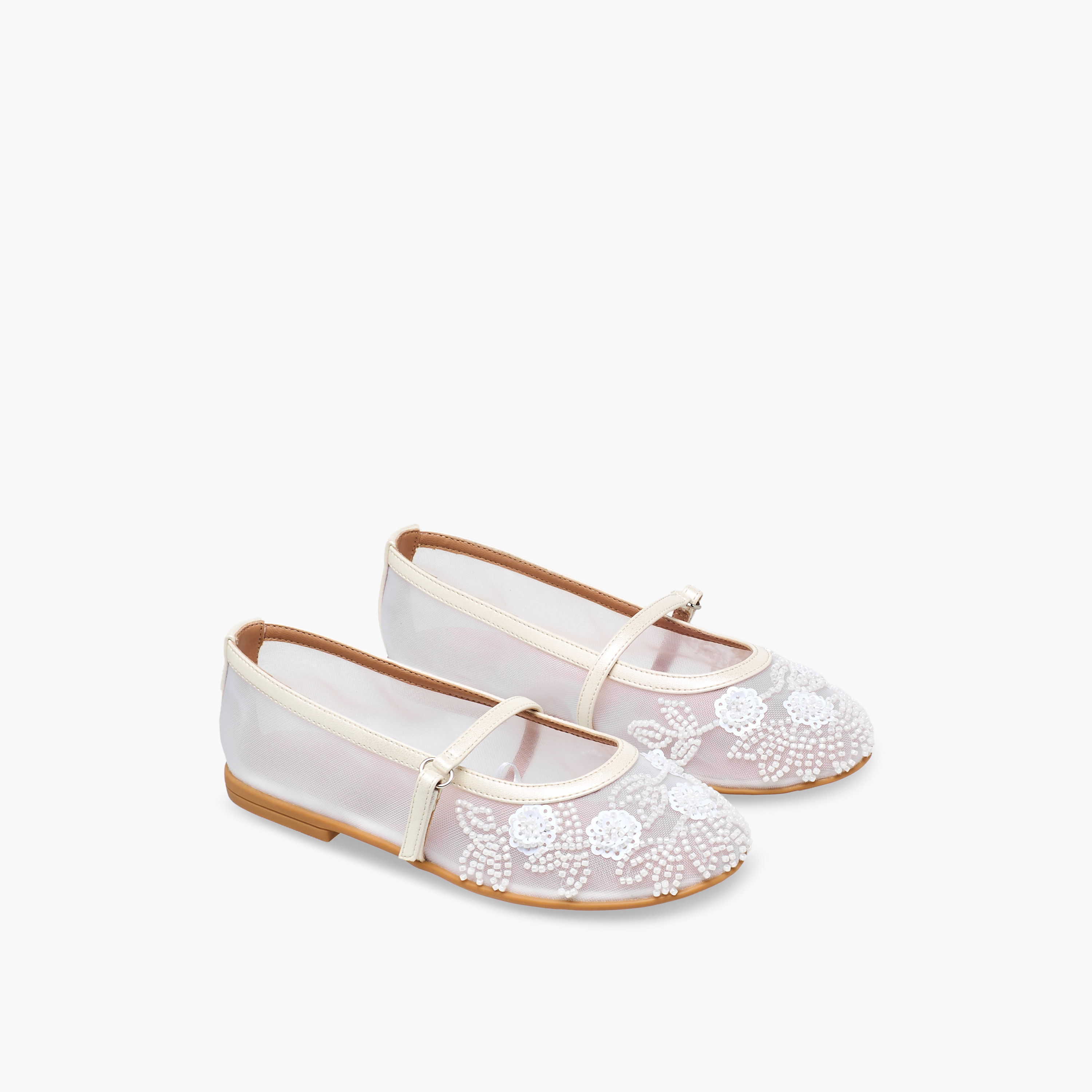 حذاء ماري جين بزينة خرز للفتيات من سيليست-girls-shoes-maryjanes-image-1