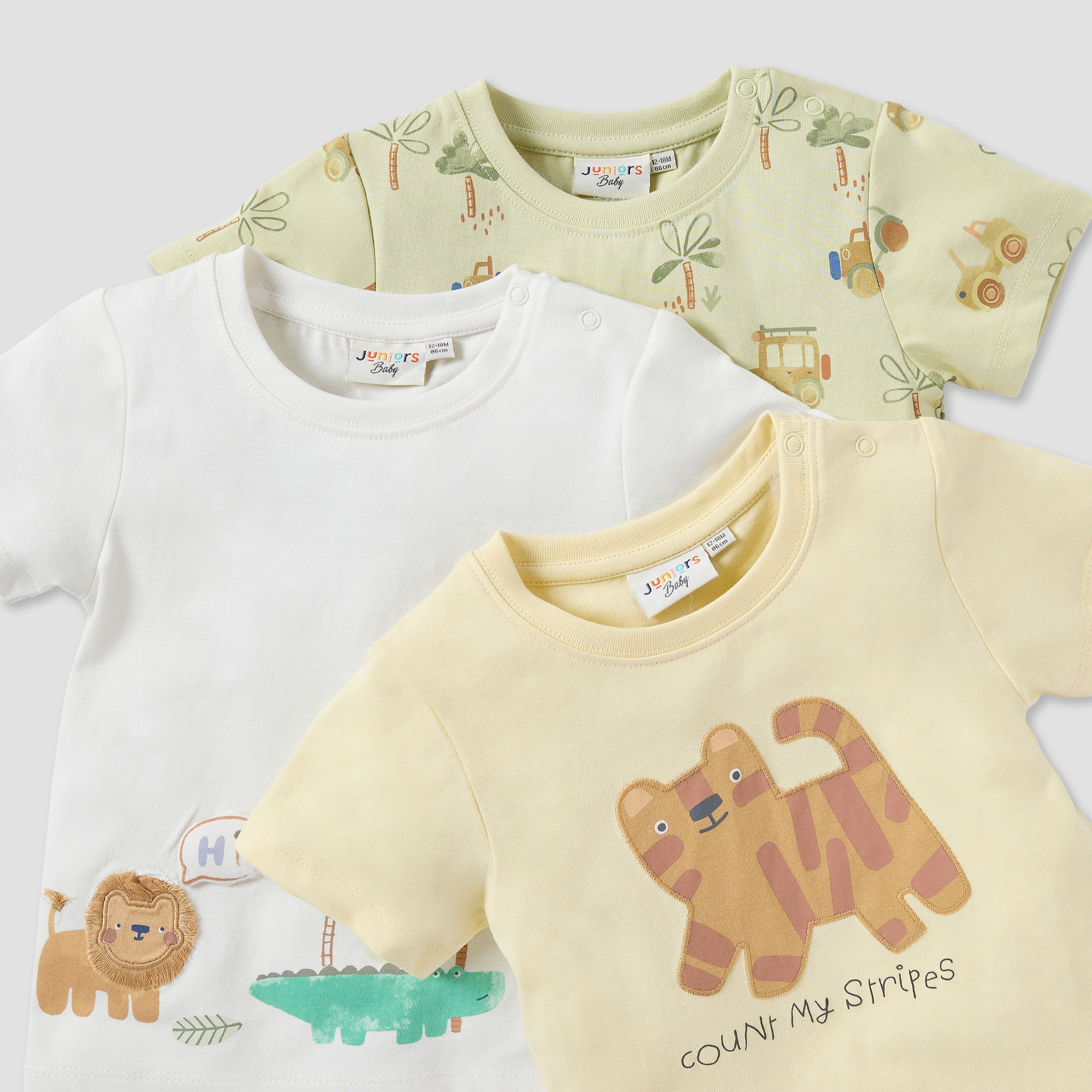 Juniors Animal Print T-shirt with Short Sleeves - Set of 3-baby-boys-clothing-multipacks-image-5