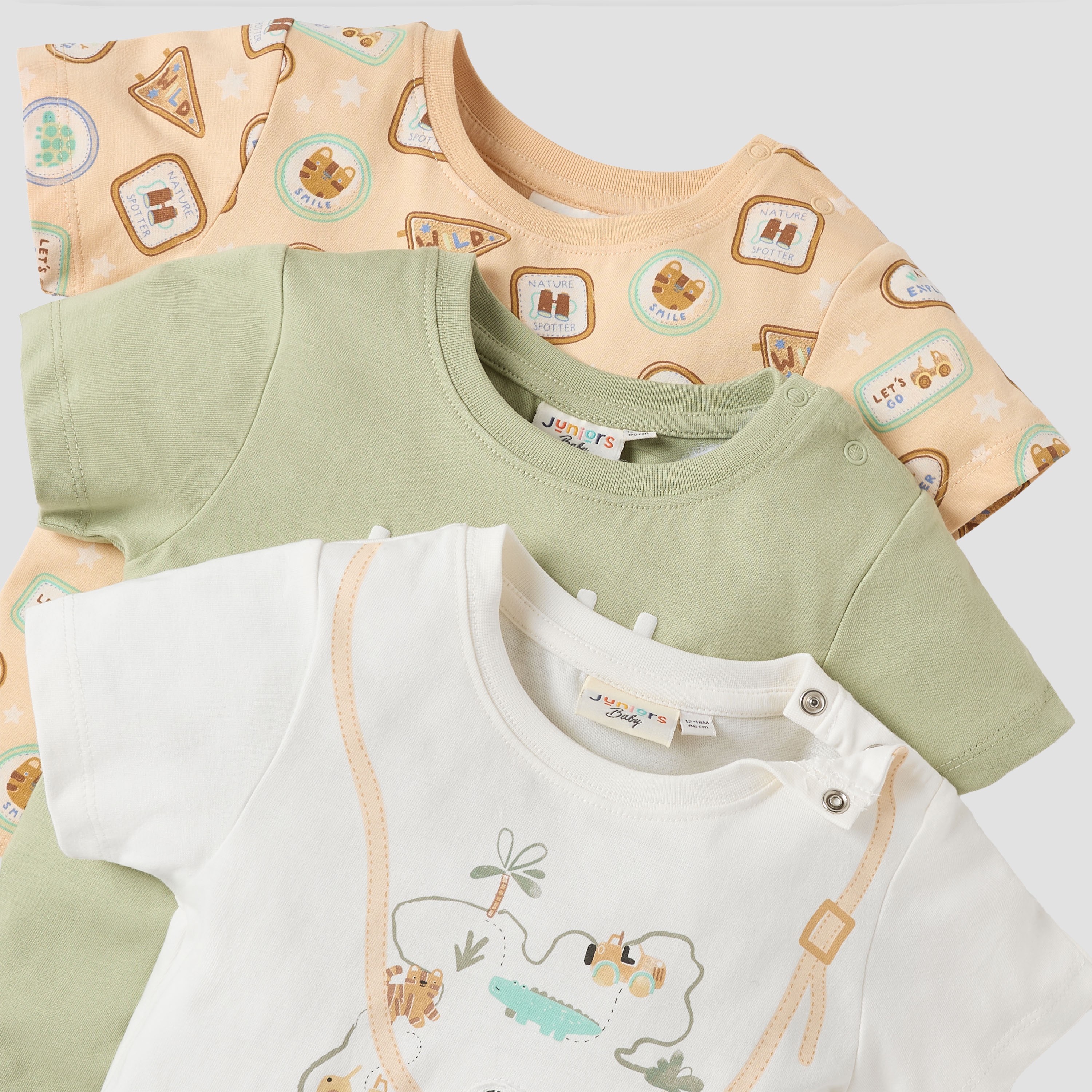 Juniors Graphic Print T-shirt Short Sleeves and Button Closure - Set of 3-baby-boys-clothing-multipacks-image-5