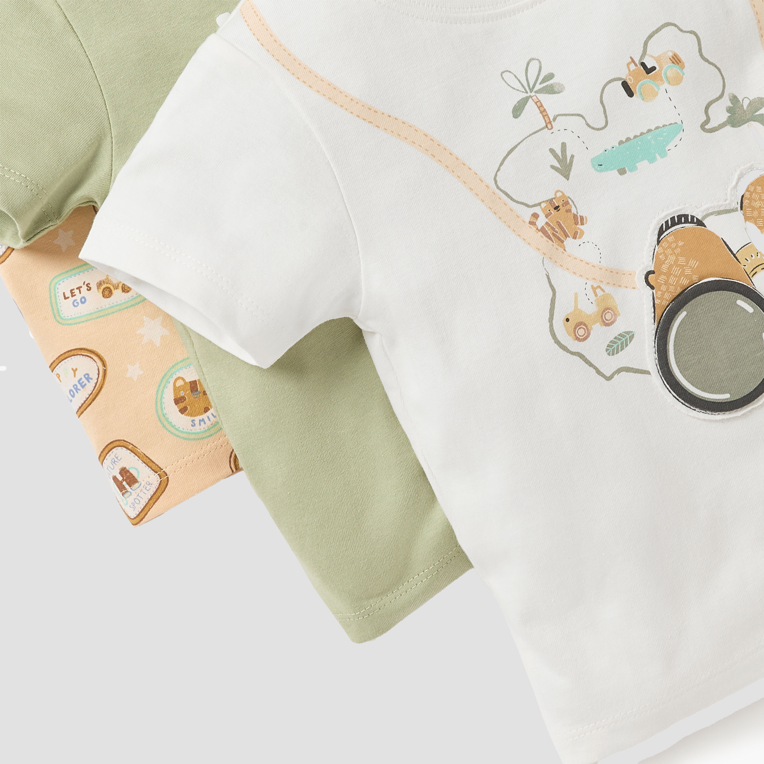 Juniors Graphic Print T-shirt Short Sleeves and Button Closure - Set of 3-baby-boys-clothing-multipacks-image-6