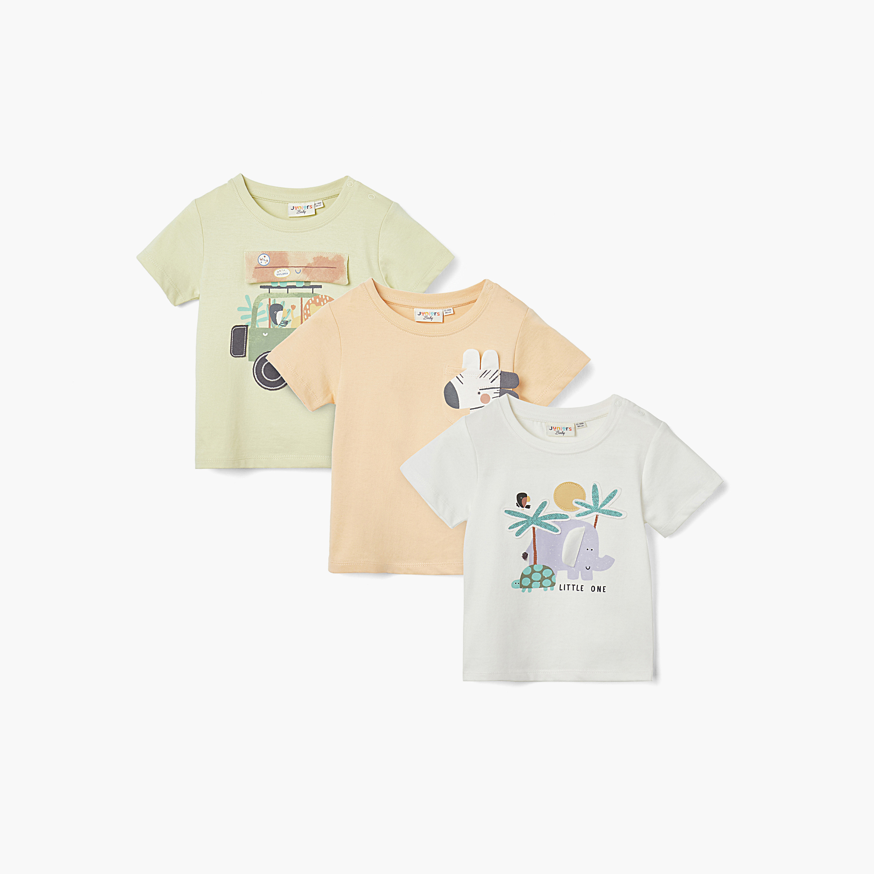 Juniors Printed T-shirt with Short Sleeves - Set of 3-baby-boys-clothing-multipacks-image-1