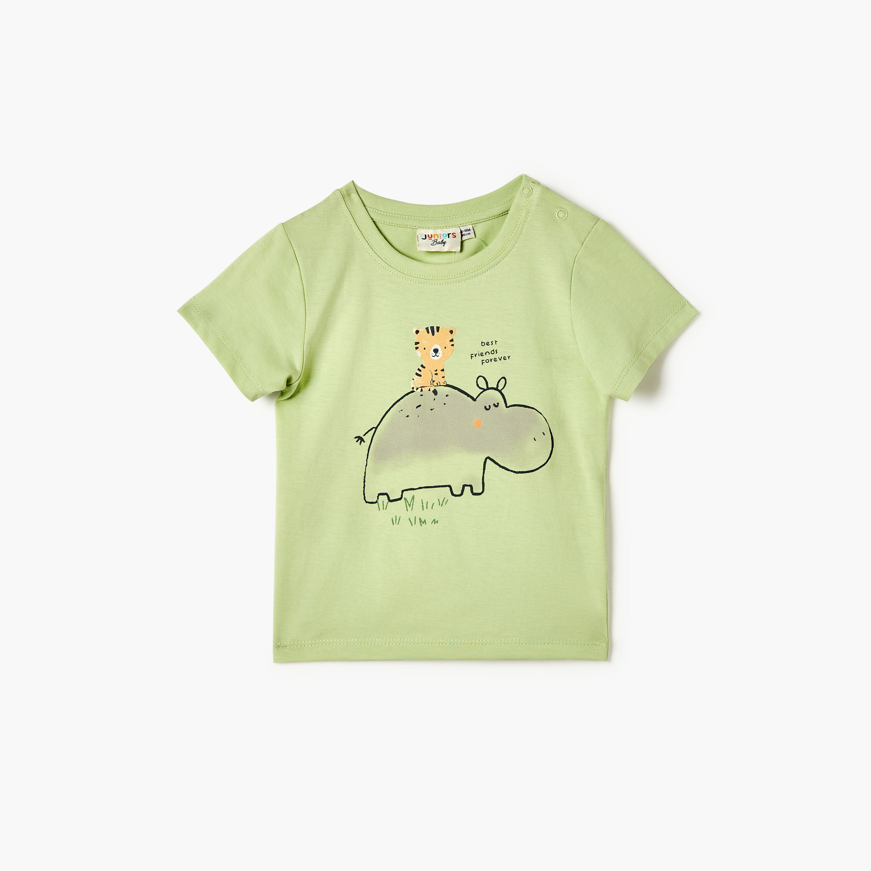 Juniors Graphic Print T-shirt Short Sleeves and Button Closure-baby-boys-clothing-tshirtsandpolos-image-1
