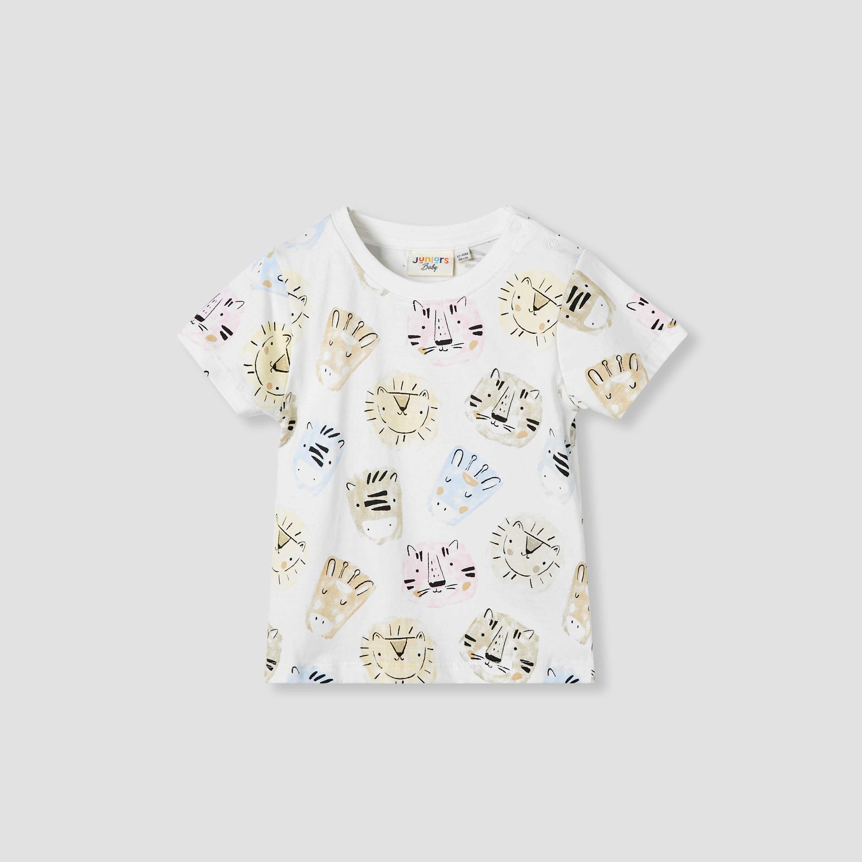 Juniors Tiger Print T-shirt with Short Sleeves-baby-boys-clothing-tshirtsandpolos-image-1