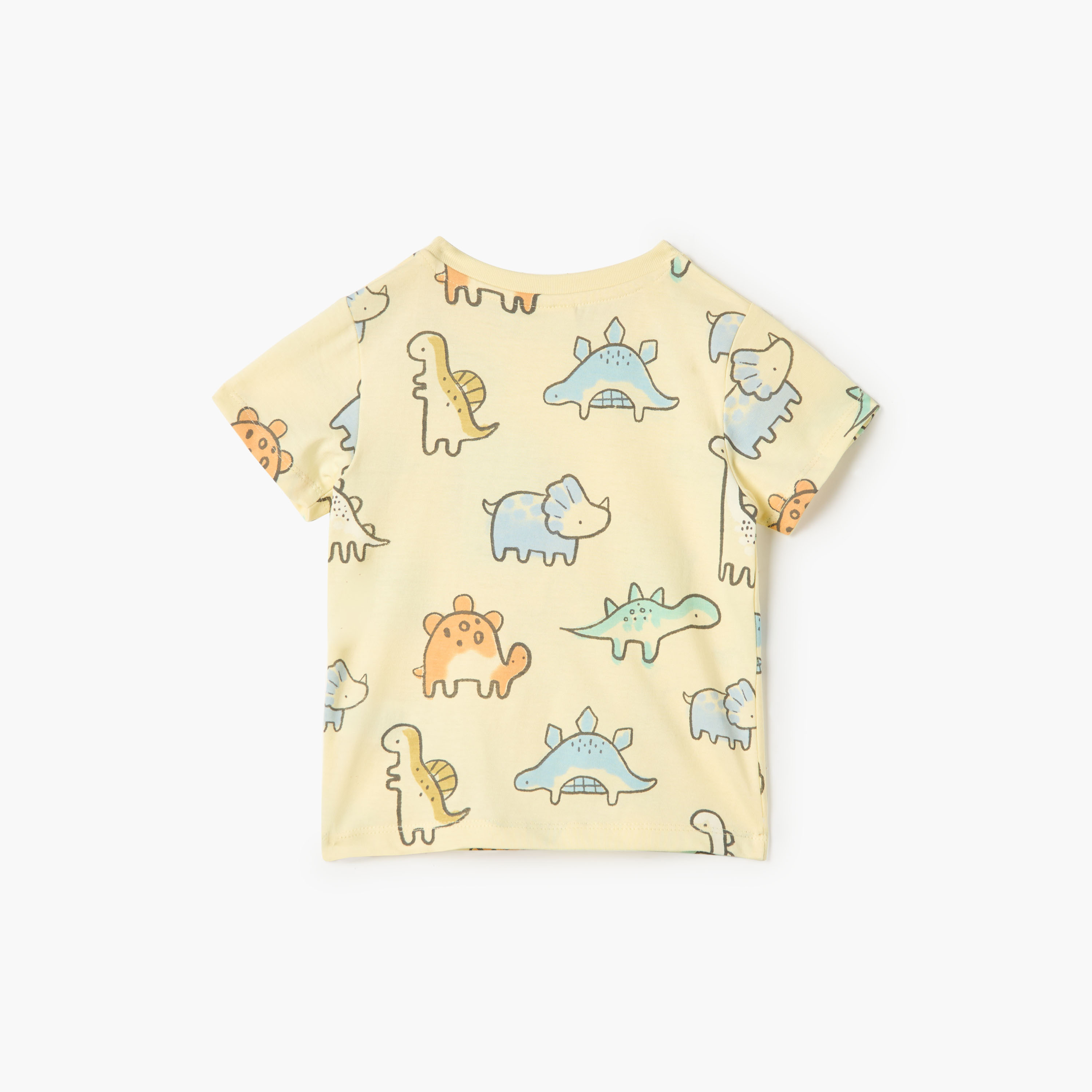 Juniors Dino Print T-shirt Short Sleeves and Button Closure-baby-boys-clothing-tshirtsandpolos-image-2