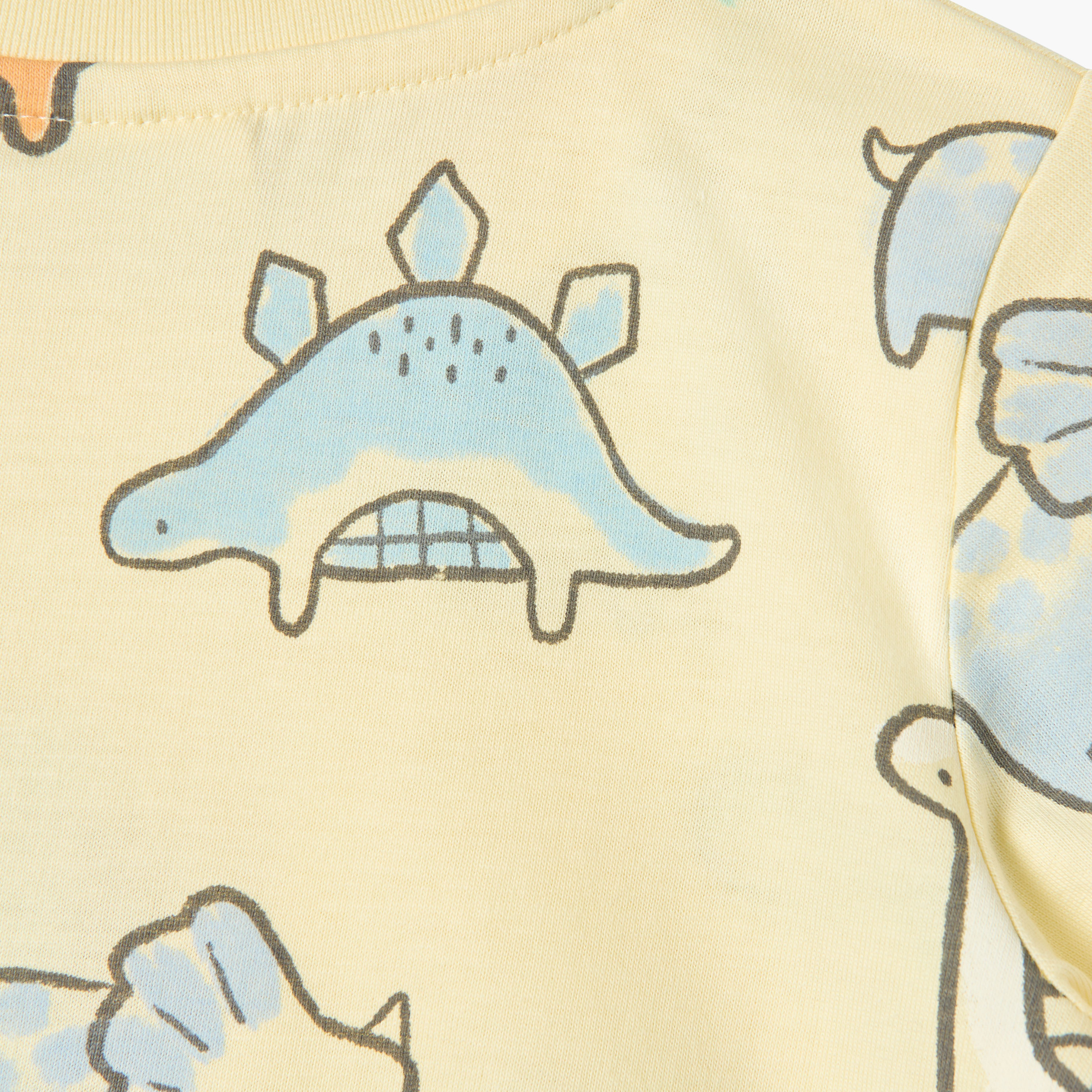 Juniors Dino Print T-shirt Short Sleeves and Button Closure-baby-boys-clothing-tshirtsandpolos-image-4