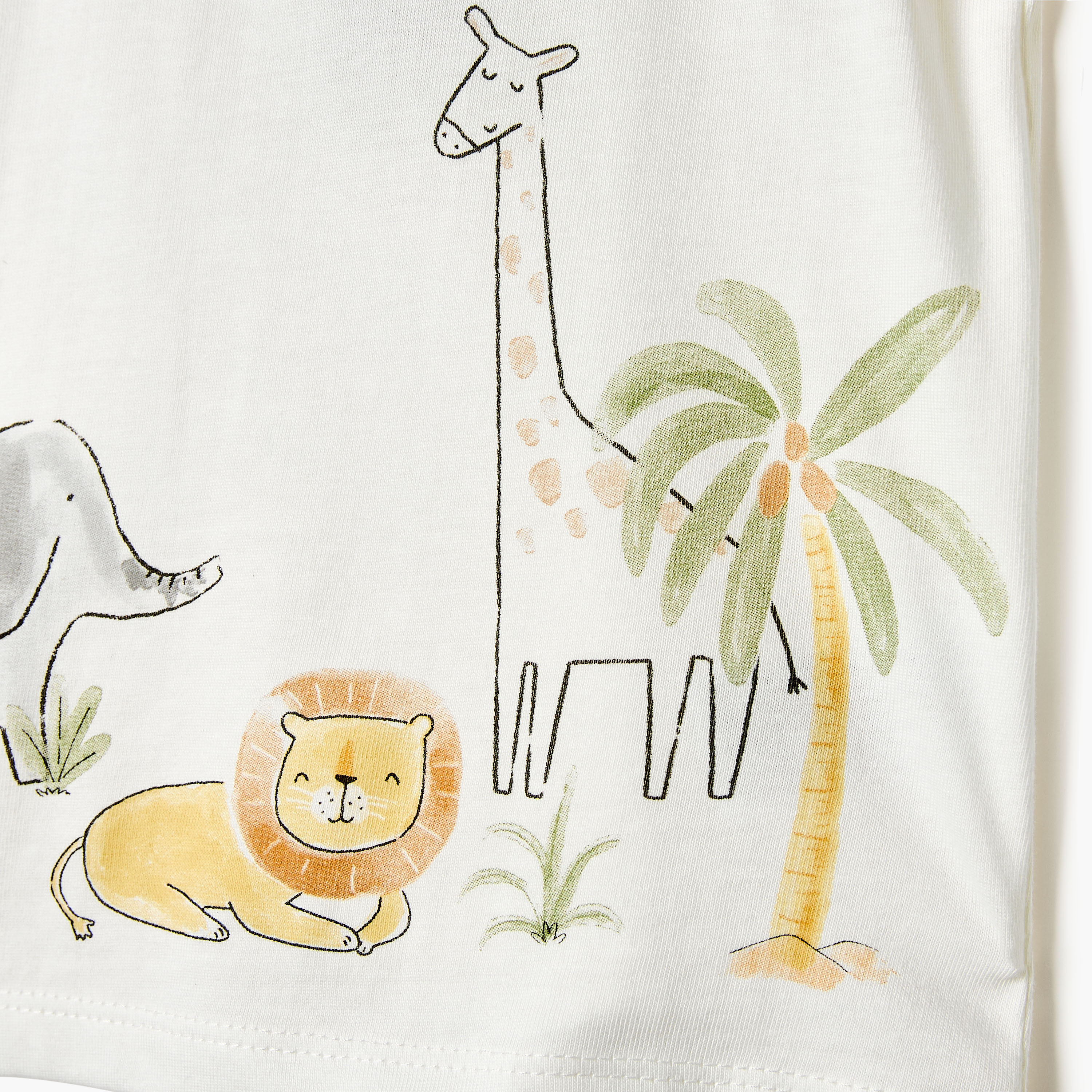 Juniors Animal Print T-shirt with Short Sleeves and Button Closure-baby-boys-clothing-tshirtsandpolos-image-3