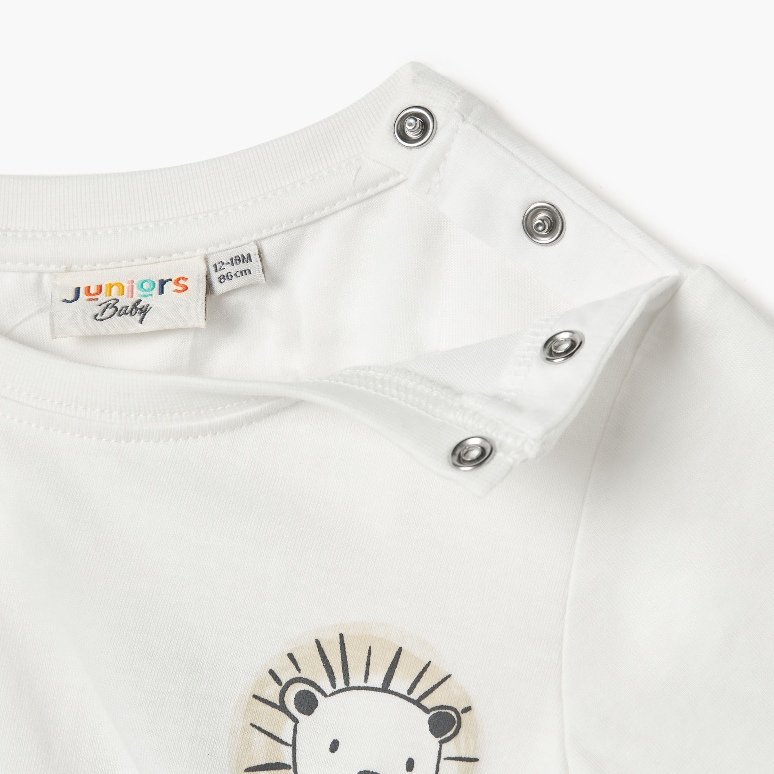 Juniors Lion Print T-shirt with Short Sleeves and Button Closure-baby-boys-clothing-tshirtsandpolos-image-3