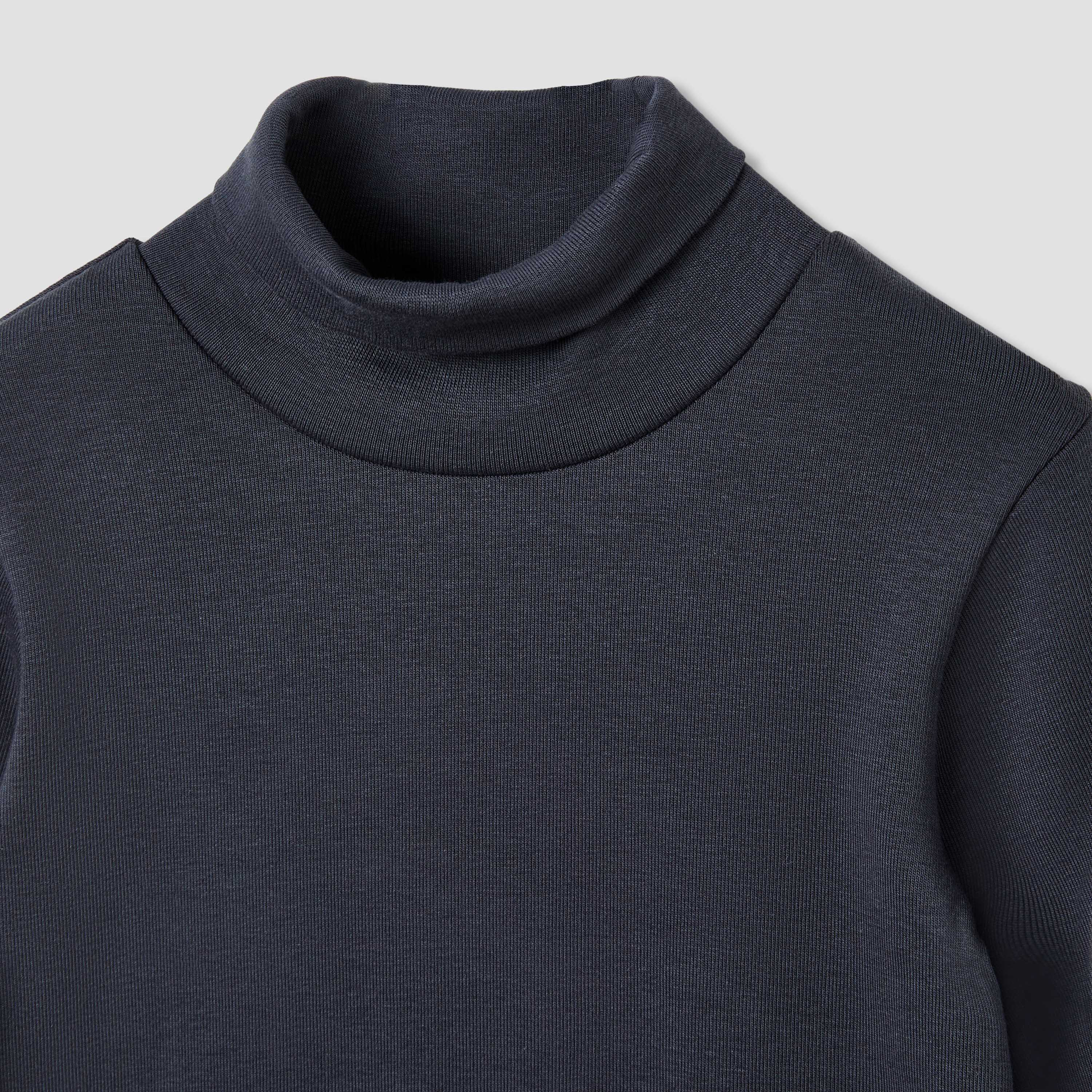 Juniors Solid Turtle Neck T-shirt with Long Sleeves - Set of 2-baby-boys-clothing-tshirtsandpolos-image-4