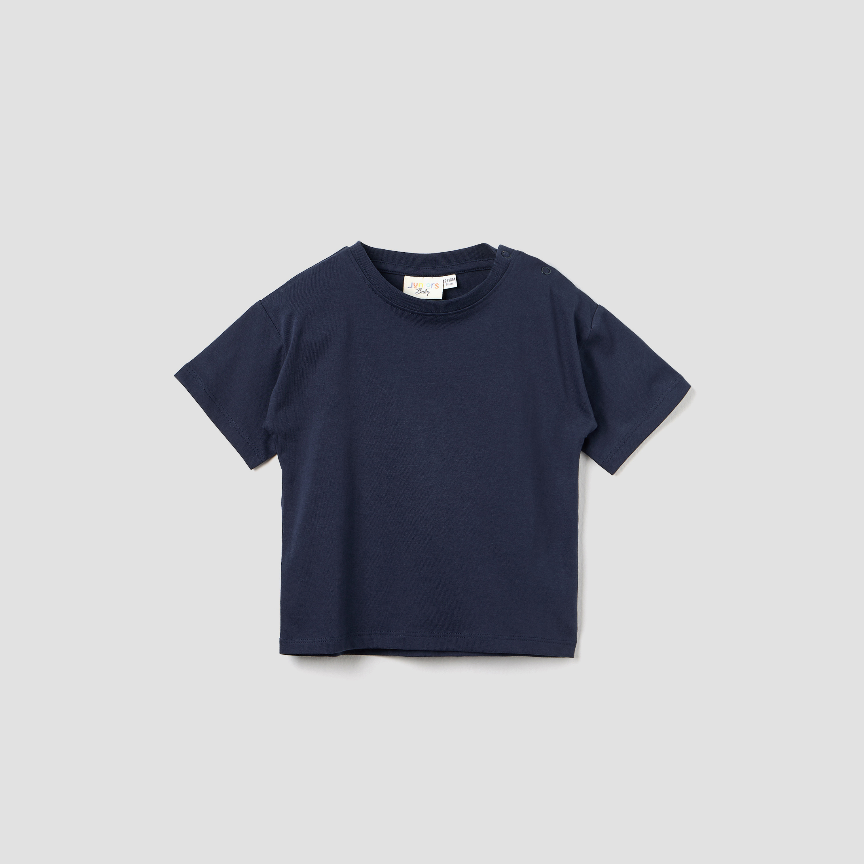 Juniors Solid T-shirt with Short Sleeves and Button Closure - Set of 2-baby-boys-clothing-tshirtsandpolos-image-2