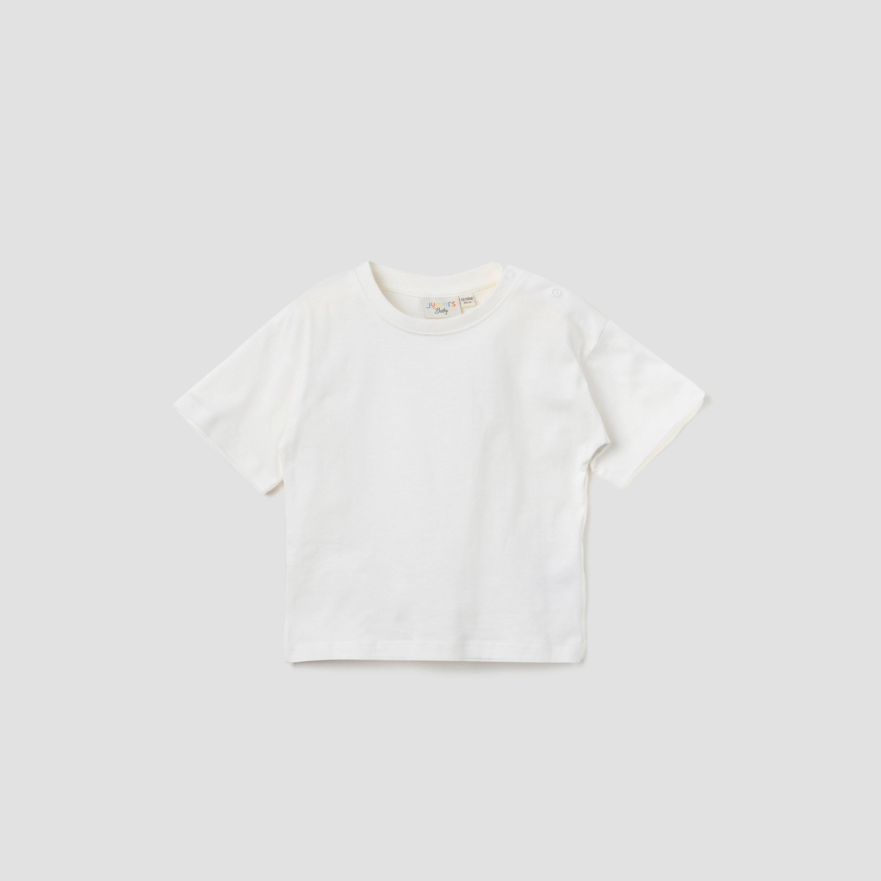 Juniors Solid T-shirt with Short Sleeves and Button Closure - Set of 2-baby-boys-clothing-tshirtsandpolos-image-3