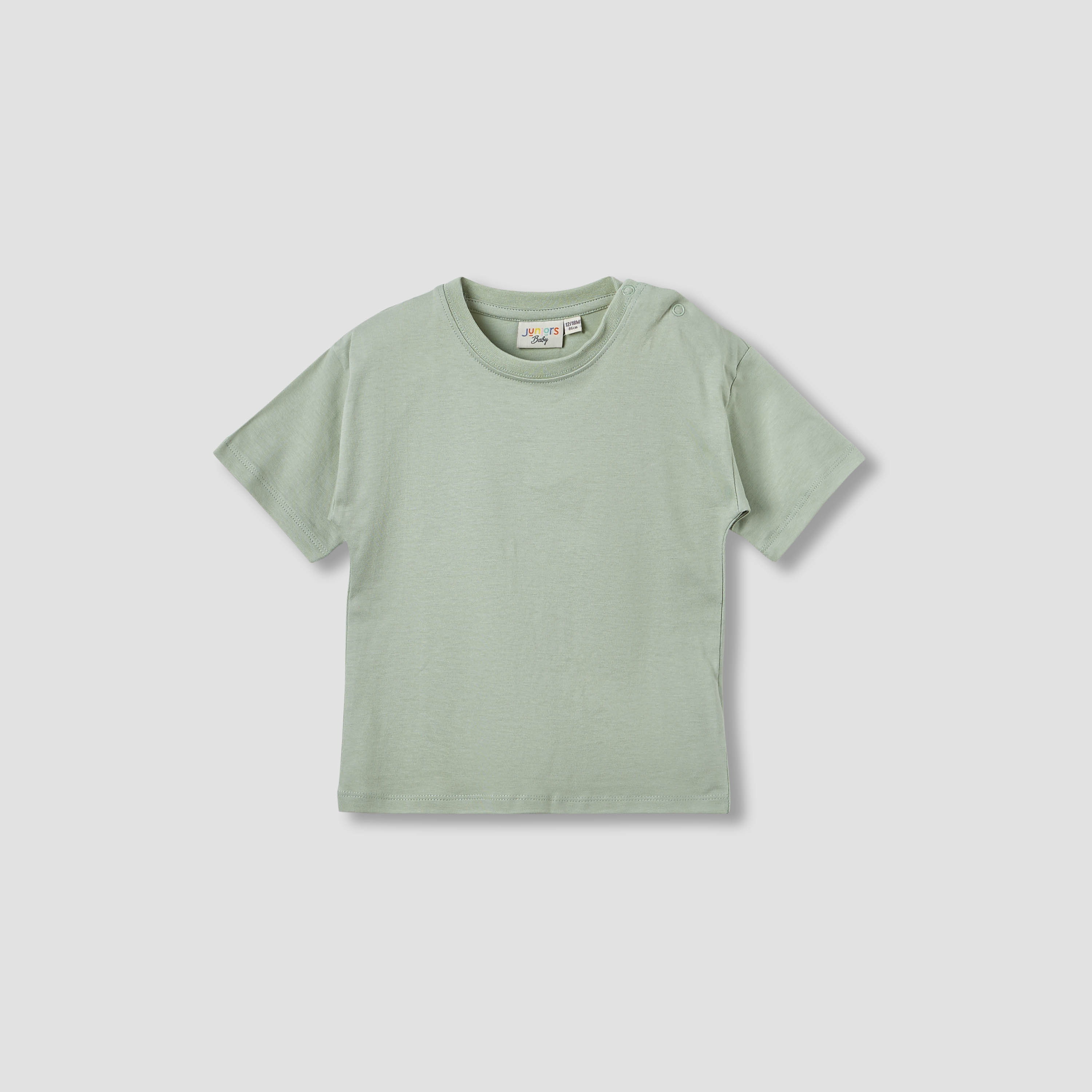 Juniors Solid T-shirt with Short Sleeves and Button Closure - Set of 2-baby-boys-clothing-tshirtsandpolos-image-2