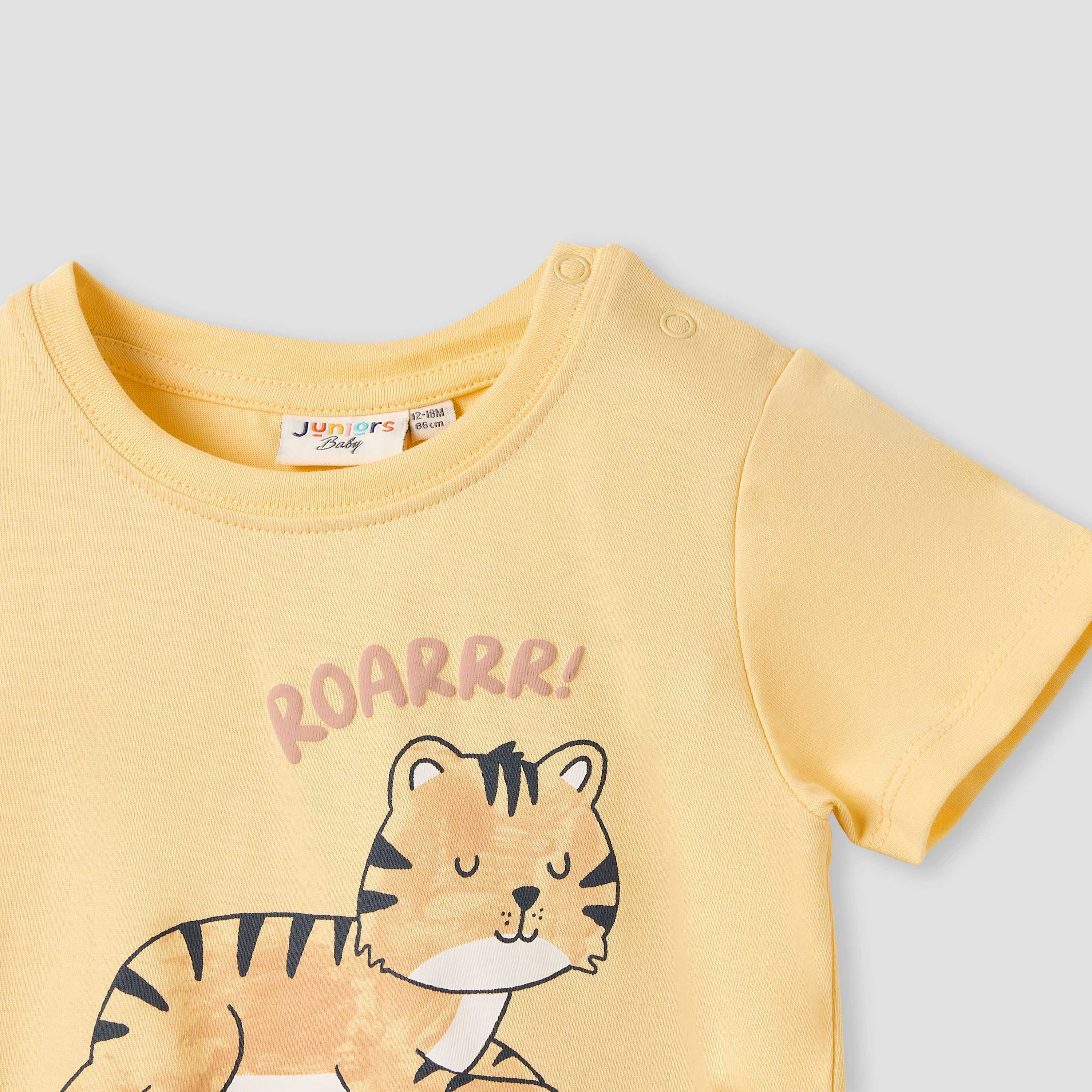 Juniors Tiger Print T-shirt with Short Sleeves-baby-boys-clothing-tshirtsandpolos-image-4
