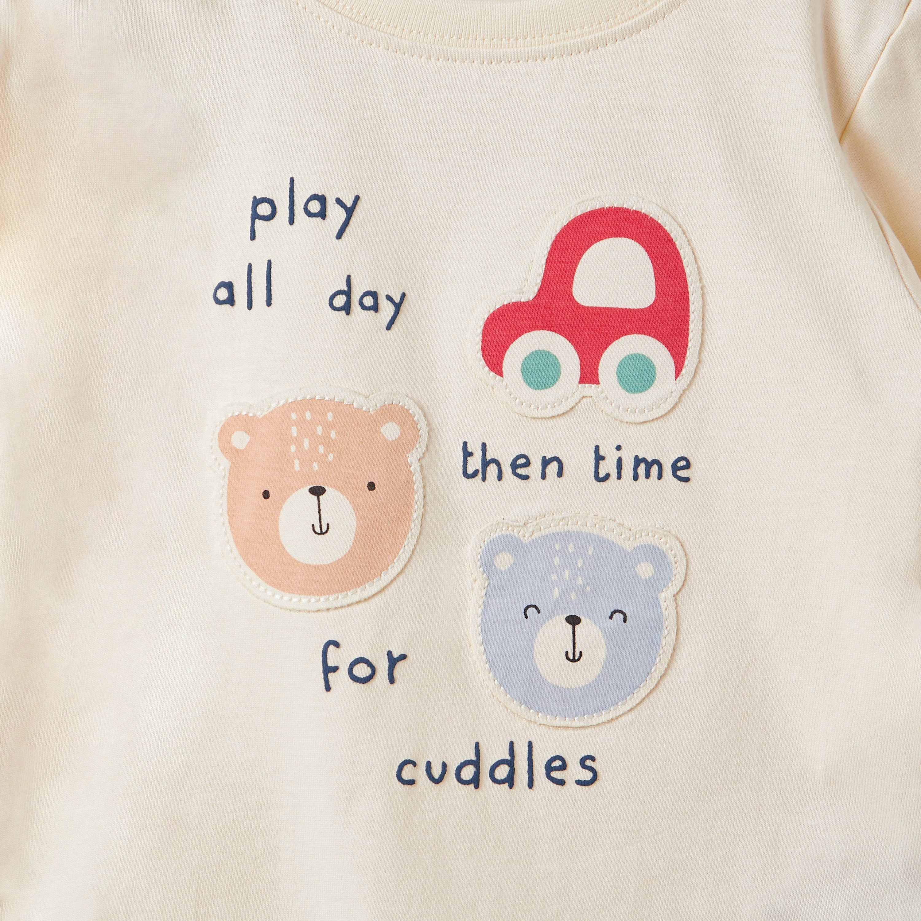 Juniors Teddy Bear Print T-shirt with Long Sleeves - Set of 3-baby-boys-clothing-tshirtsandpolos-image-6