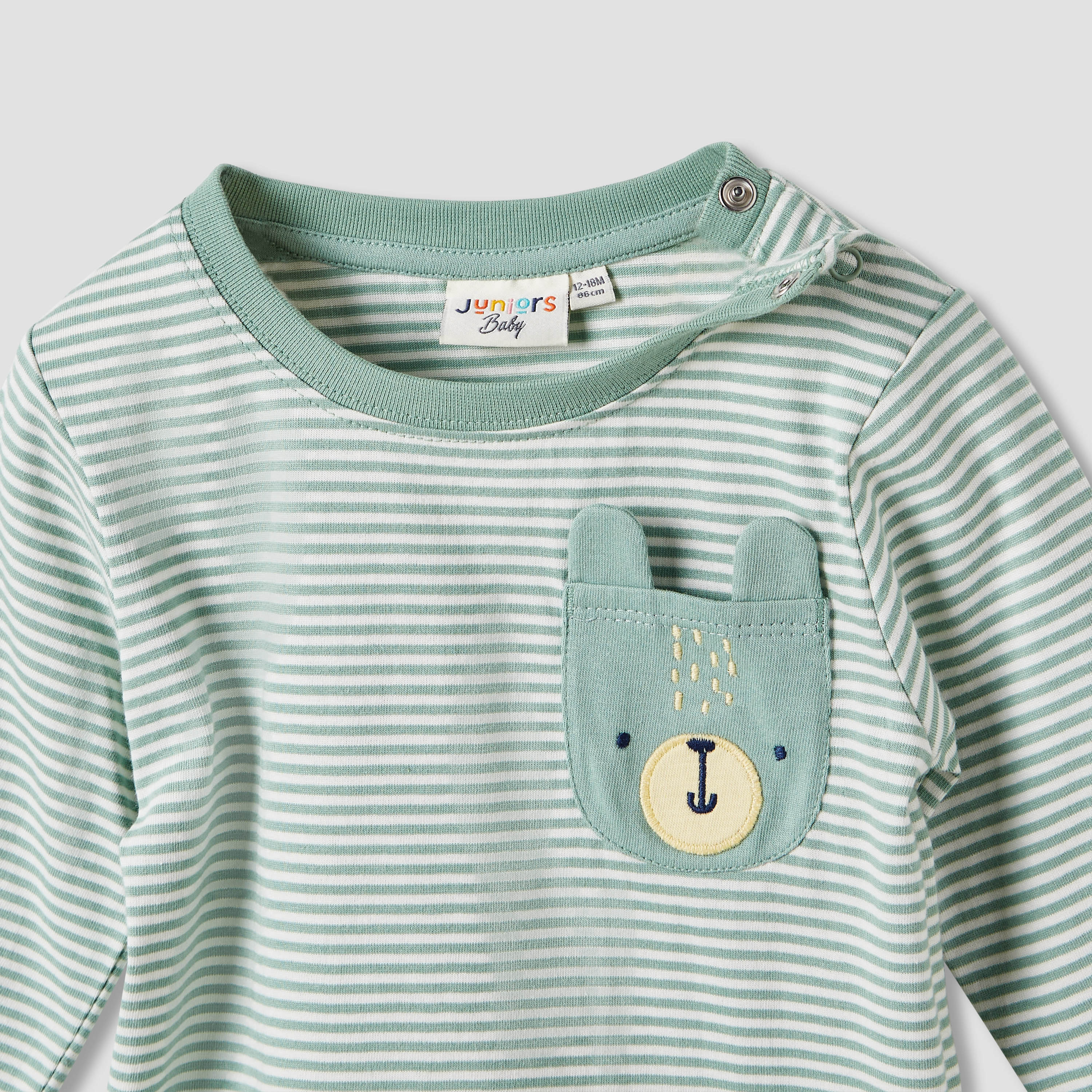 Juniors Teddy Bear Print T-shirt with Long Sleeves - Set of 3-baby-boys-clothing-tshirtsandpolos-image-7