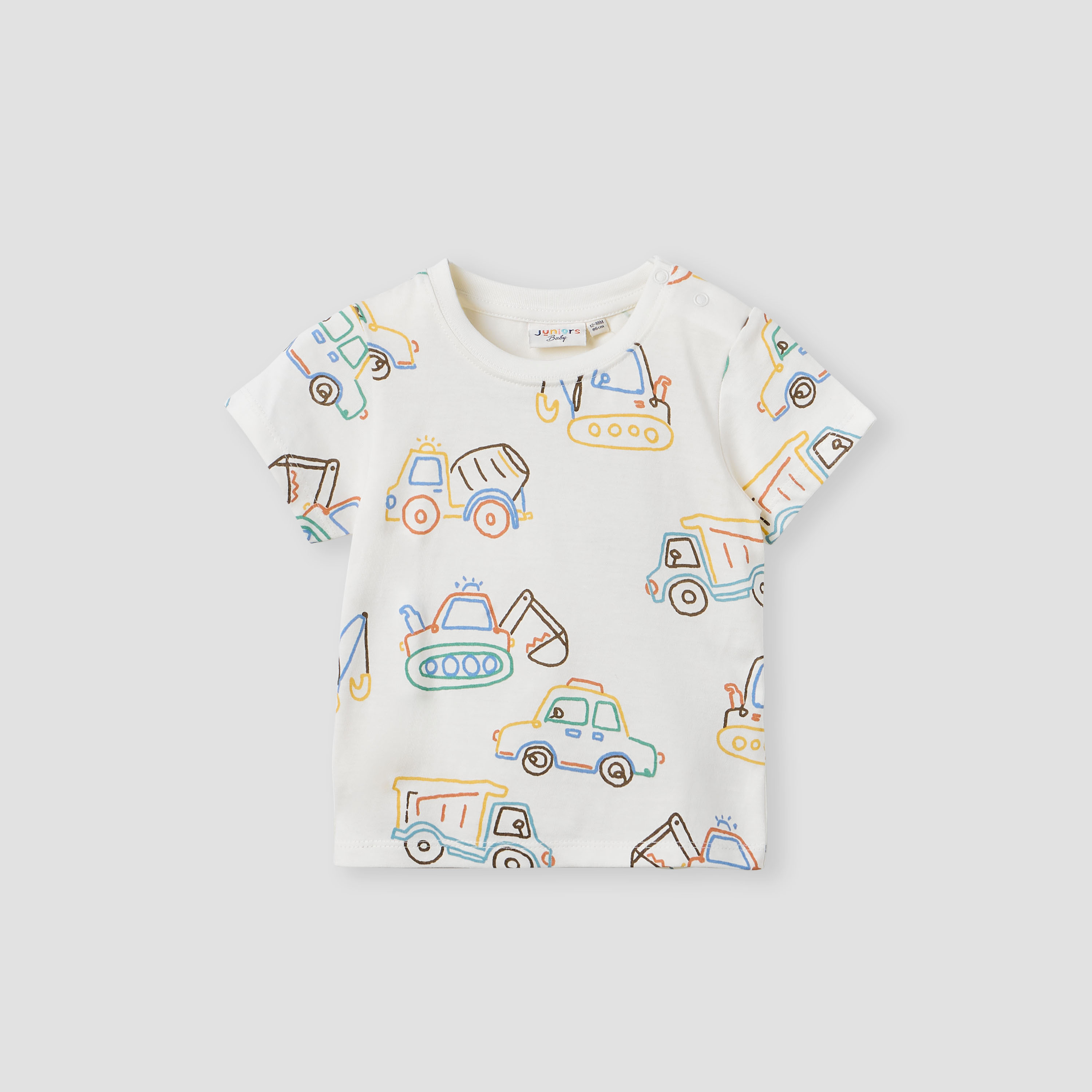 Juniors Vehicle Print T-shirt with Short Sleeves-baby-boys-clothing-tshirtsandpolos-image-1