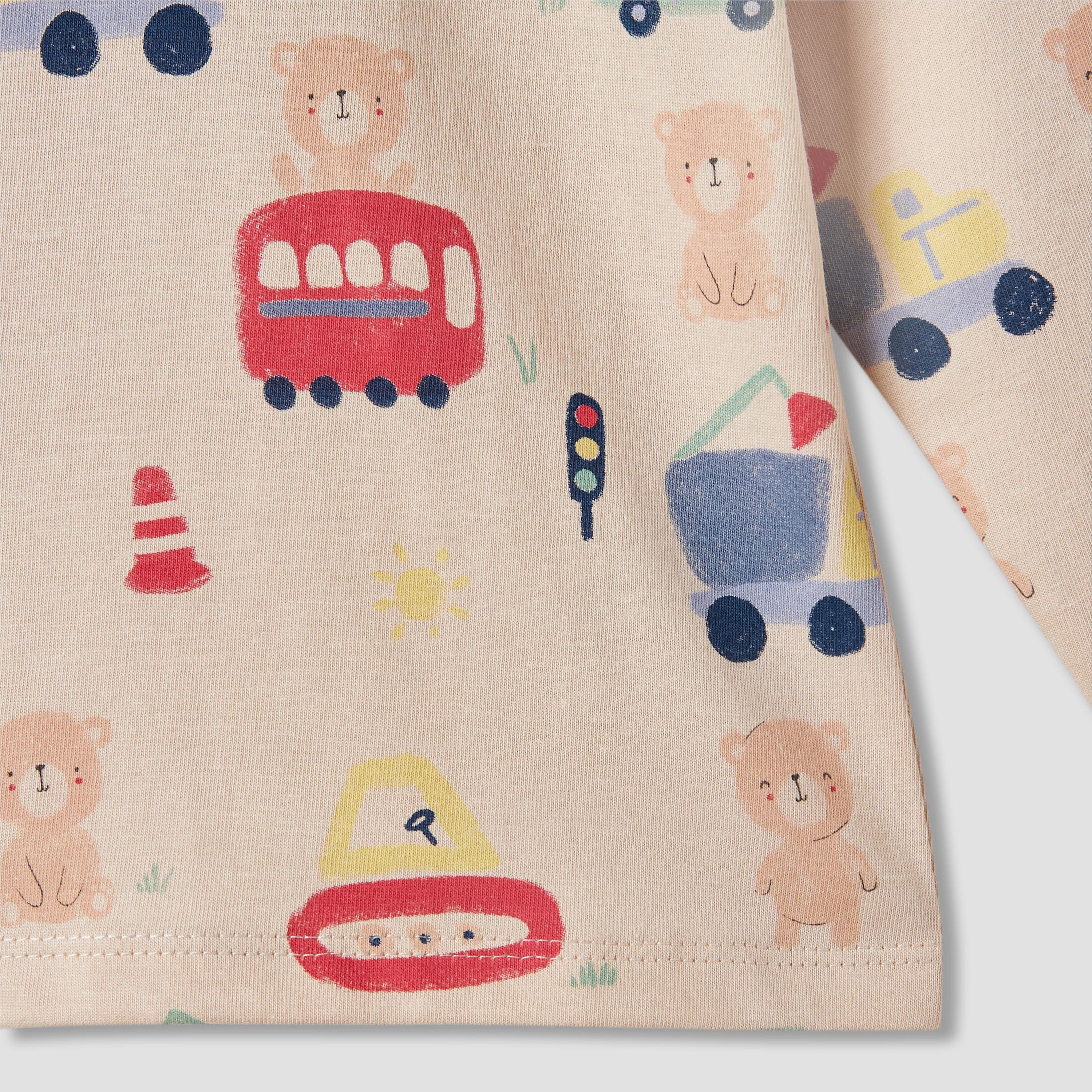 Juniors Teddy Bear Print T-shirt with Long Sleeves - Set of 3-baby-boys-clothing-tshirtsandpolos-image-6