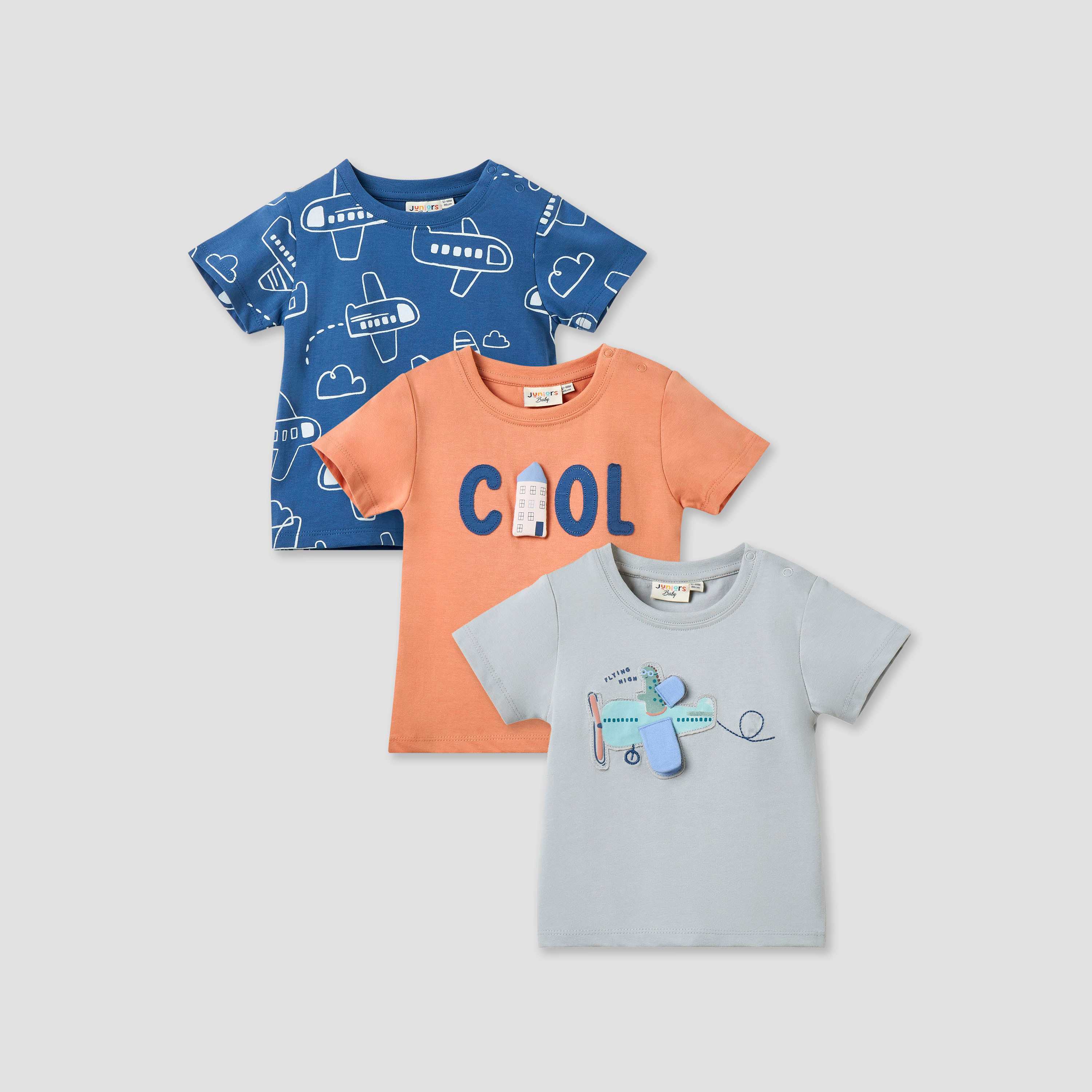 Juniors Assorted T-shirt with Short Sleeves - Set of 3-baby-boys-clothing-multipacks-image-1