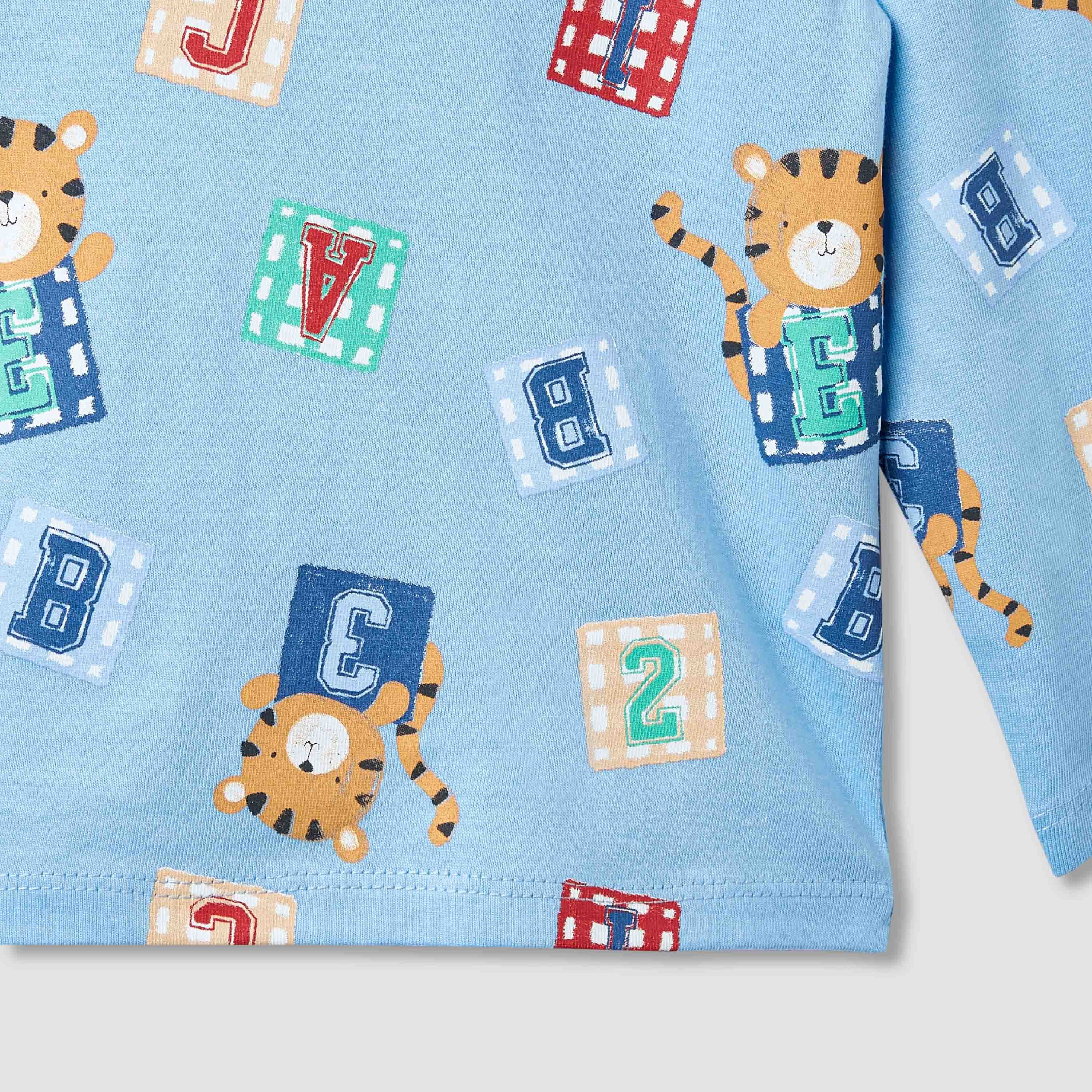 Juniors Printed T-shirt with Long Sleeves - Set of 3-boys-clothing-multipacks-image-5