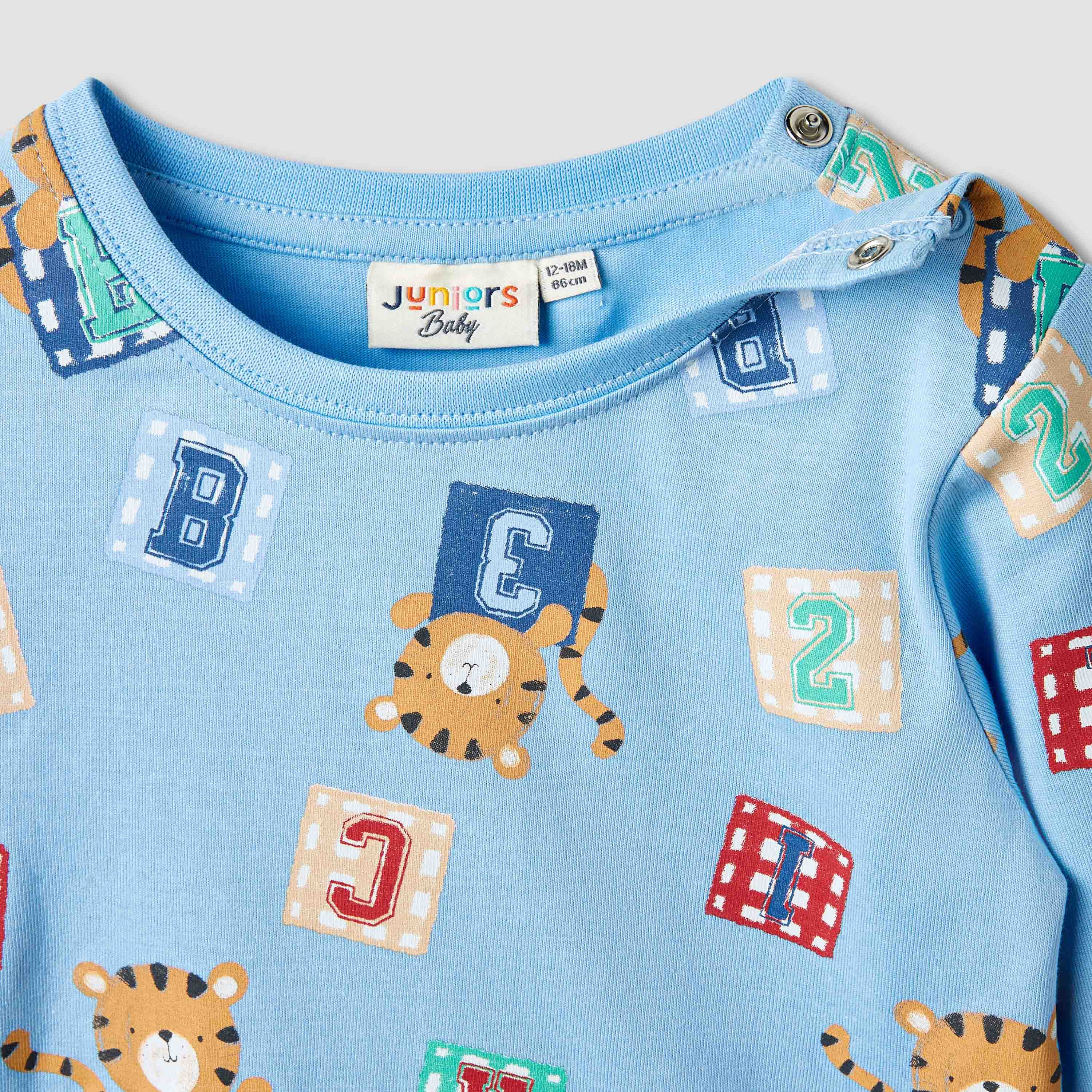 Juniors Printed T-shirt with Long Sleeves - Set of 3-boys-clothing-multipacks-image-6