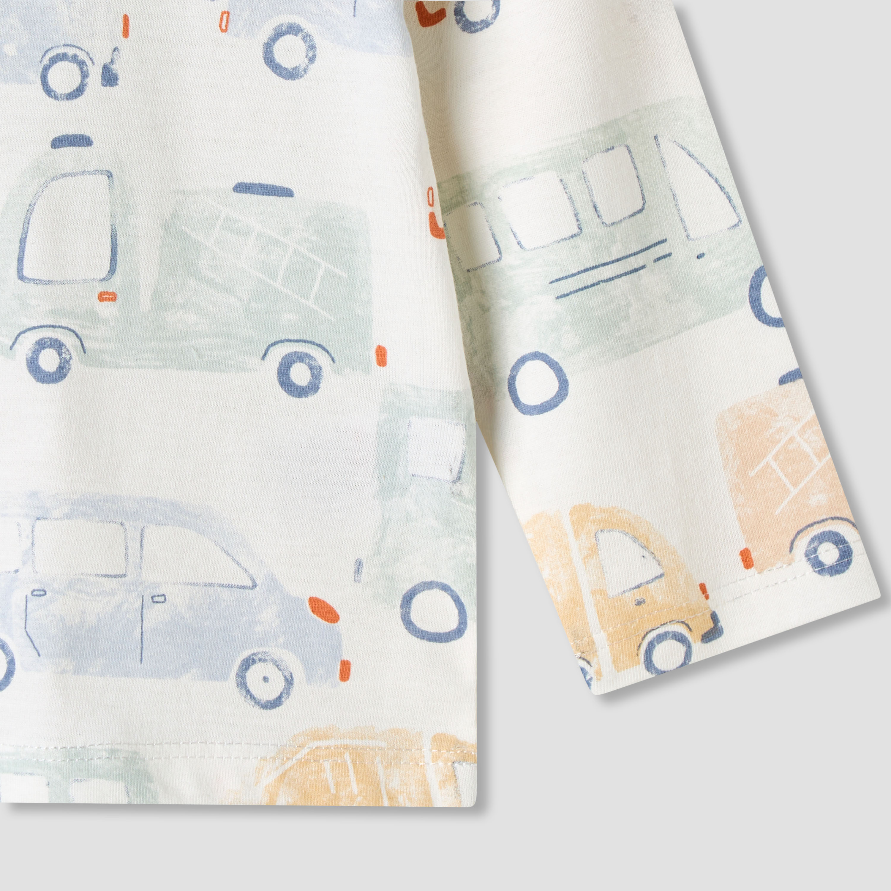 Juniors Car Print Crew Neck T-shirt with Long Sleeves-baby-boys-clothing-tshirtsandpolos-image-4