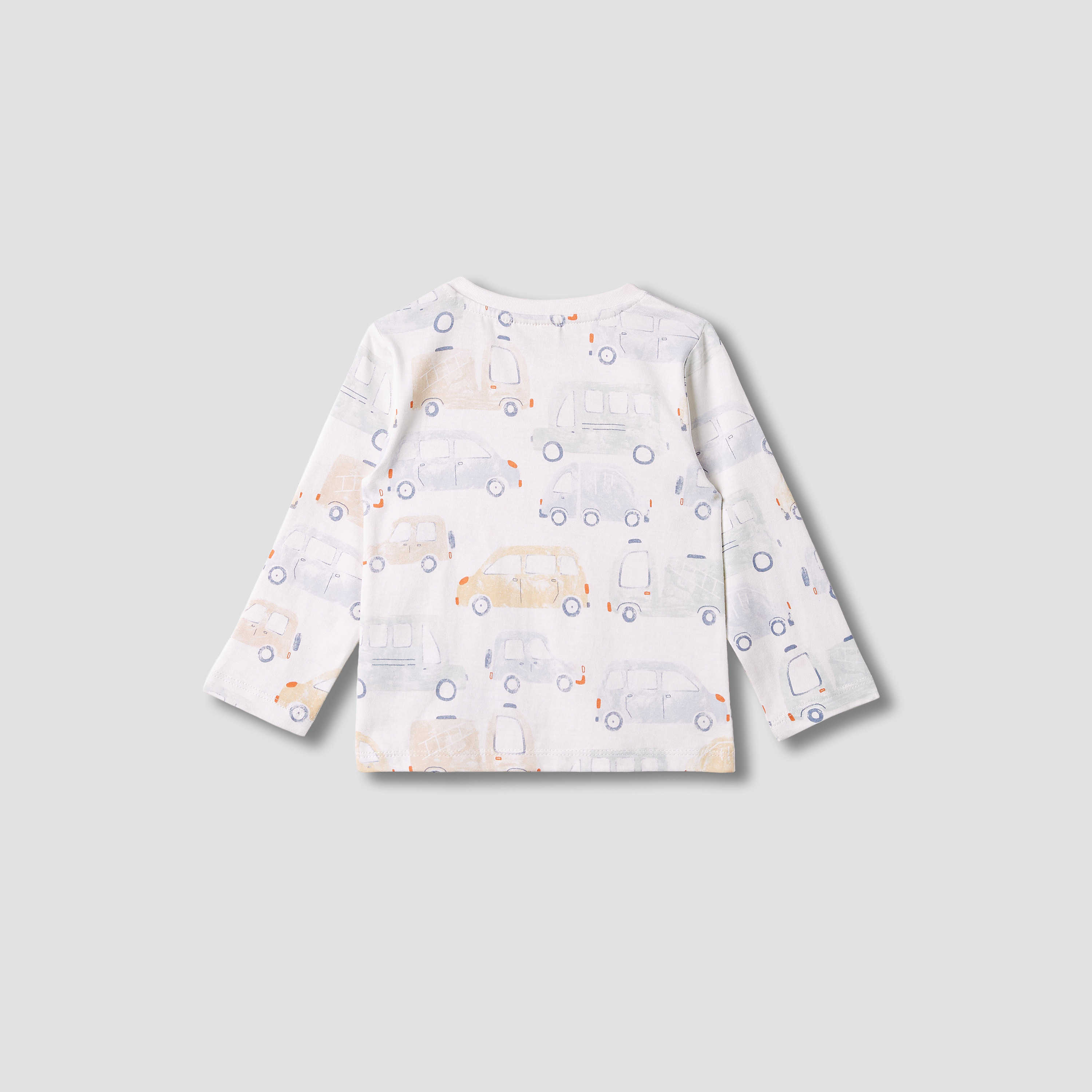 Juniors Car Print Crew Neck T-shirt with Long Sleeves-baby-boys-clothing-tshirtsandpolos-image-2
