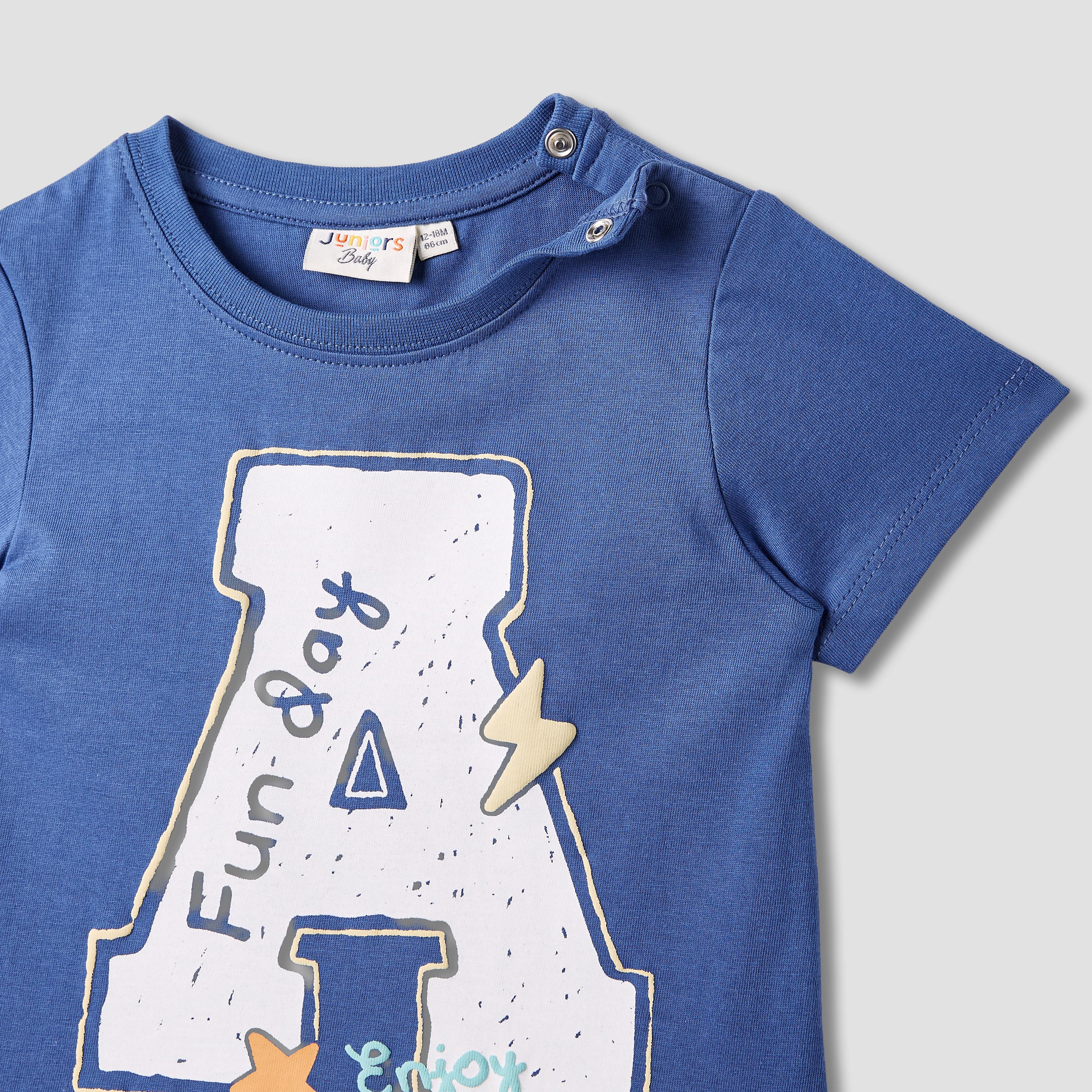 Juniors Graphic Print T-shirt with Short Sleeves-baby-boys-clothing-tshirtsandpolos-image-3