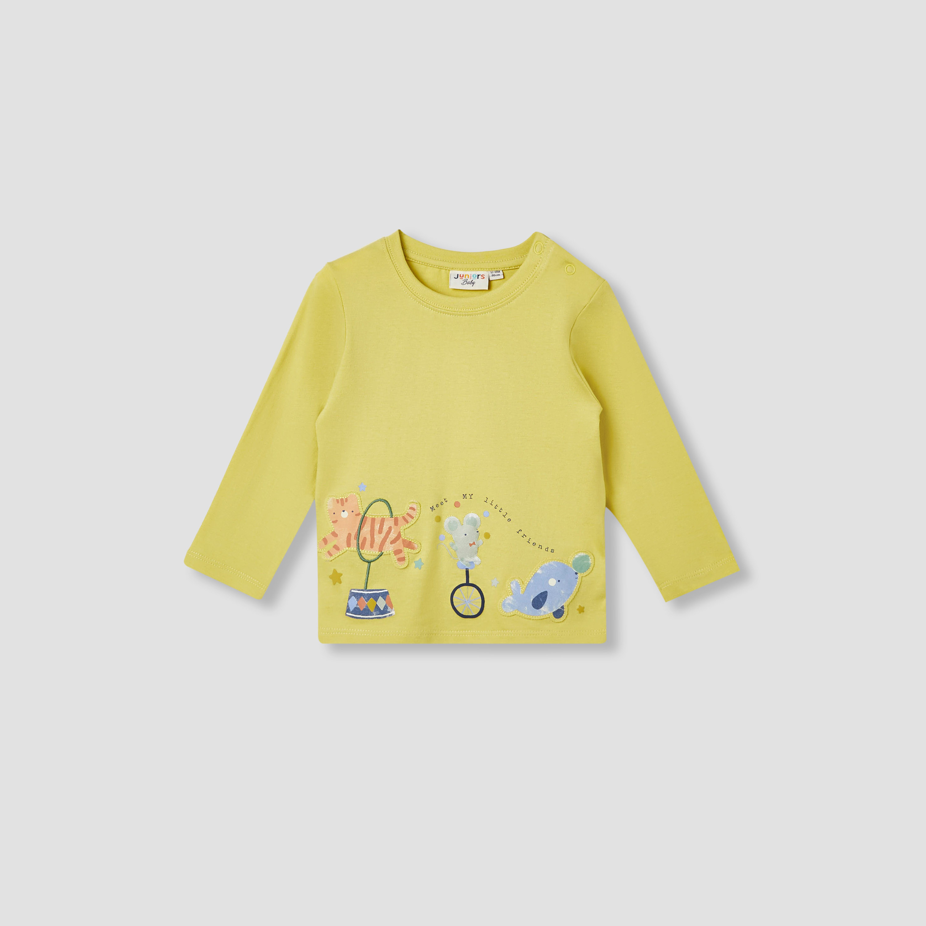 Juniors Animal Applique T-shirt with Long Sleeves - Set of 3-baby-boys-clothing-multipacks-image-2