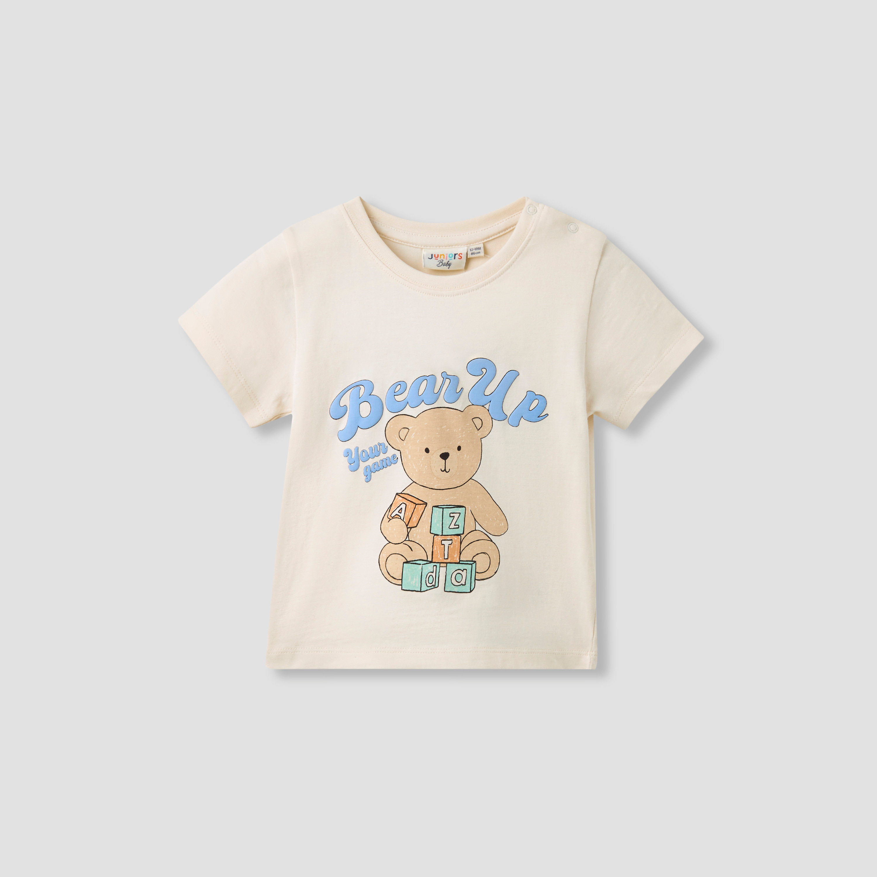 Juniors Boys Crew Neck T-shirt with Bear Print - Cotton - Short Sleeves-baby-boys-clothing-tshirtsandpolos-image-1