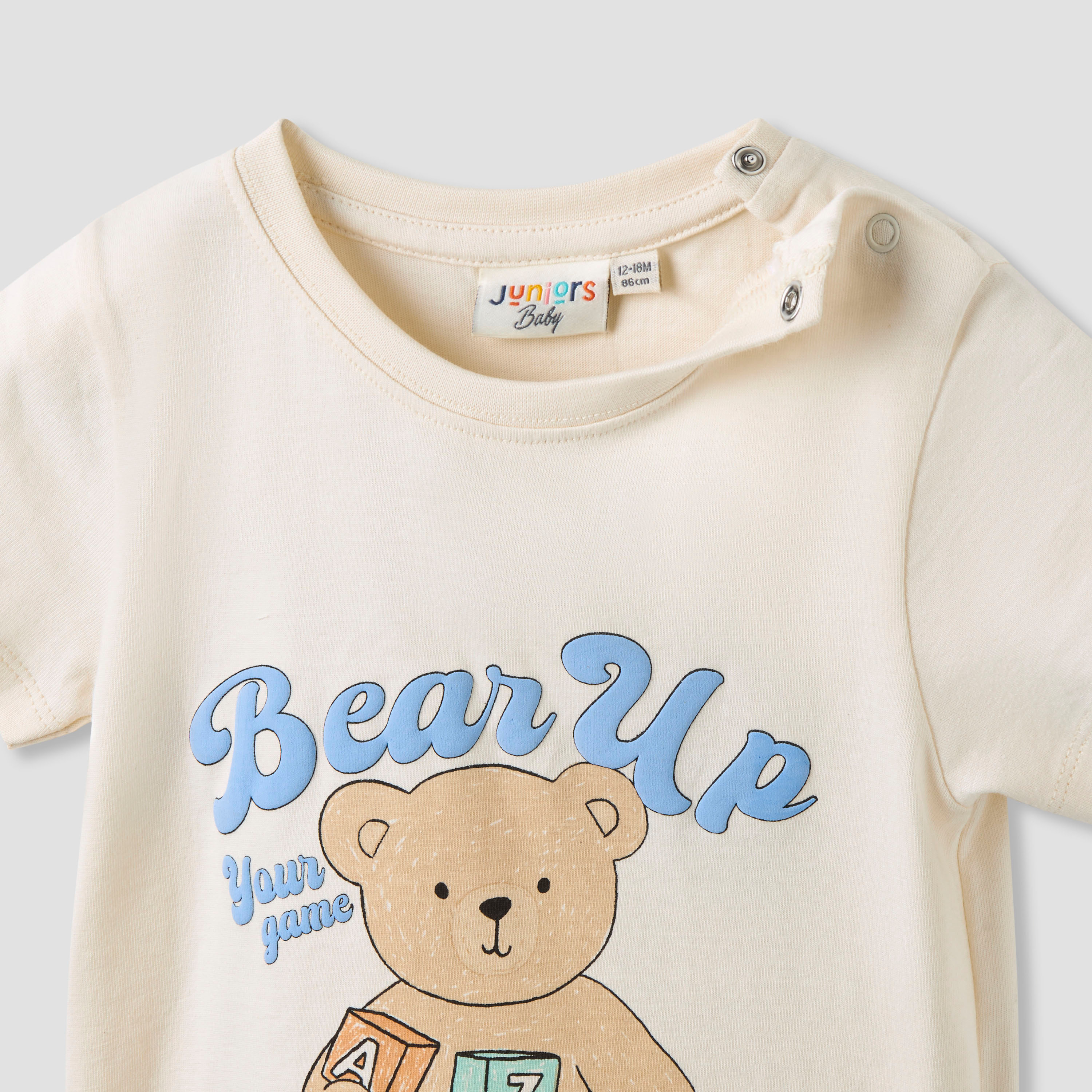 Juniors Boys Crew Neck T-shirt with Bear Print - Cotton - Short Sleeves-baby-boys-clothing-tshirtsandpolos-image-3