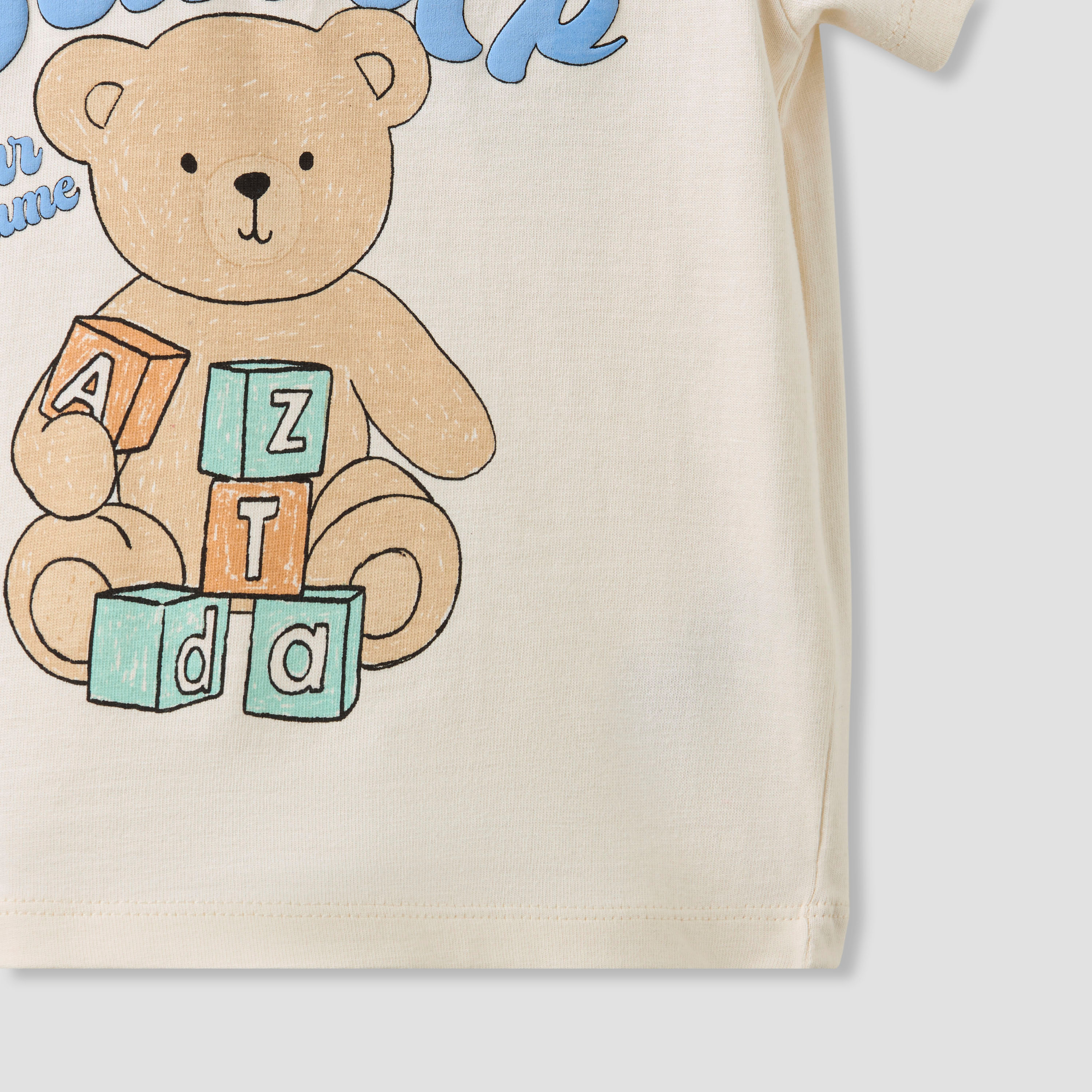 Juniors Boys Crew Neck T-shirt with Bear Print - Cotton - Short Sleeves-baby-boys-clothing-tshirtsandpolos-image-4