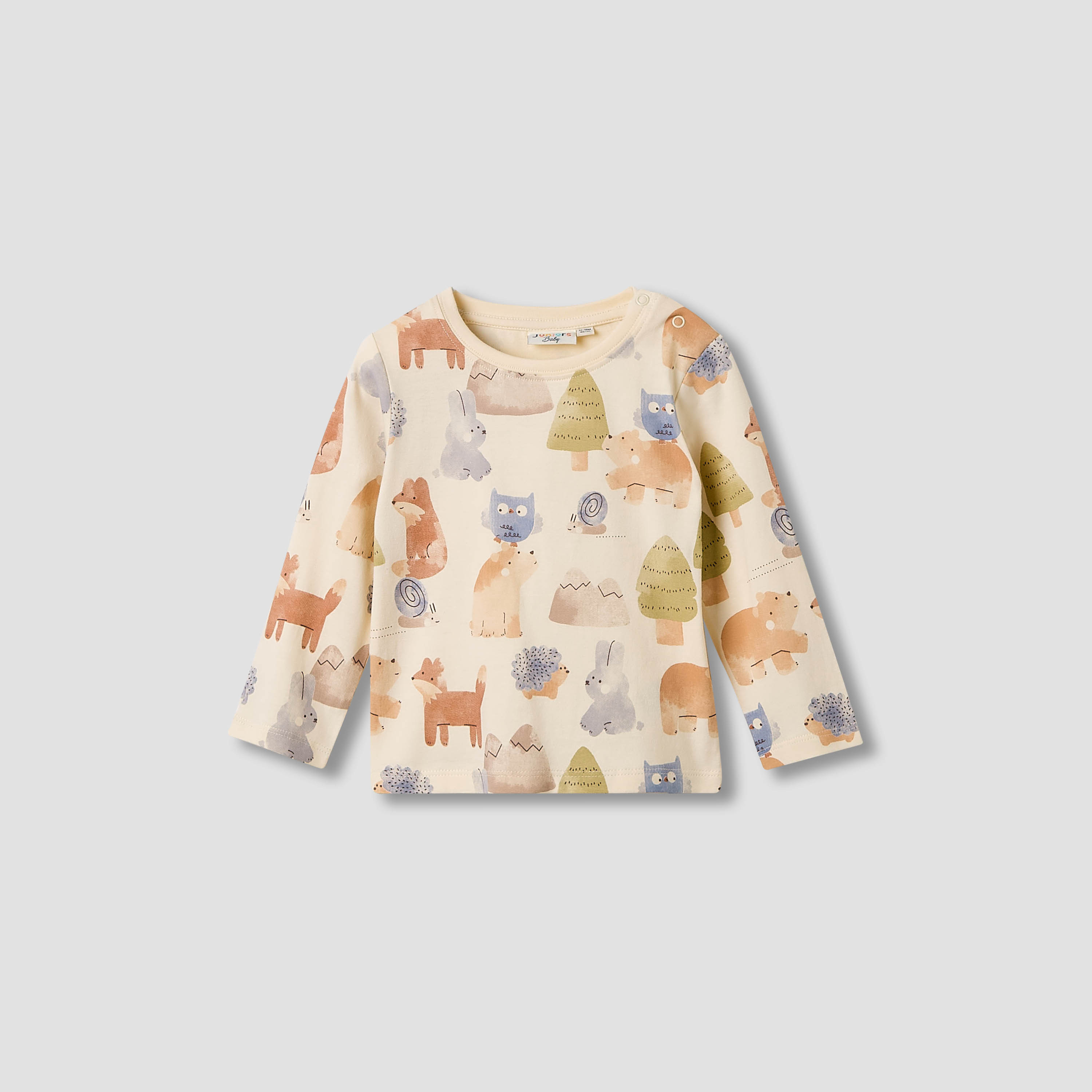 Juniors Boys Crew Neck T-shirt with Animal Print - Cotton - Long Sleeves - Set of 3-baby-boys-clothing-tshirtsandpolos-image-4
