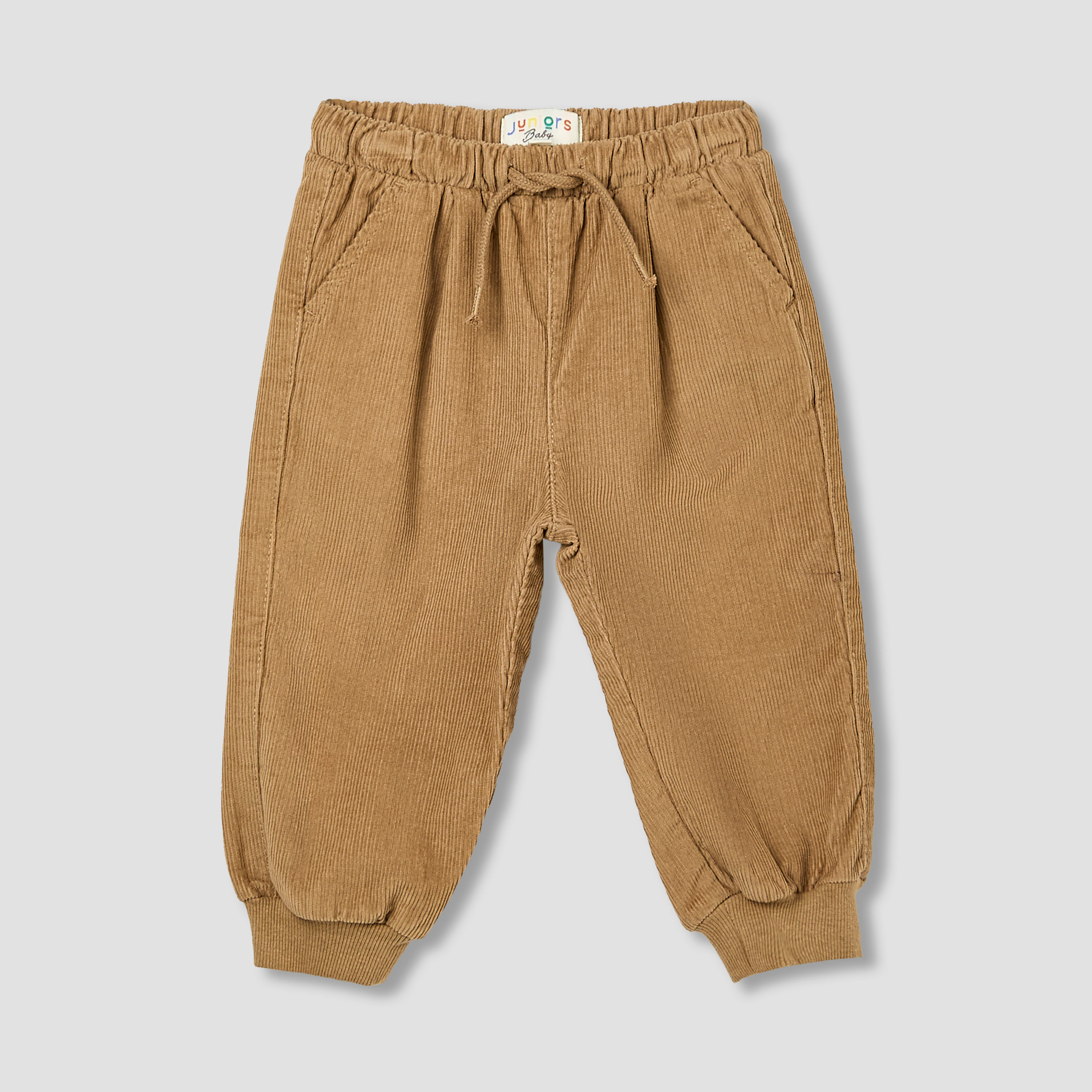 Juniors Solid Corduroy Cargo Joggers with Pockets-baby-boys-clothing-bottoms-joggersandtrackpants-image-1
