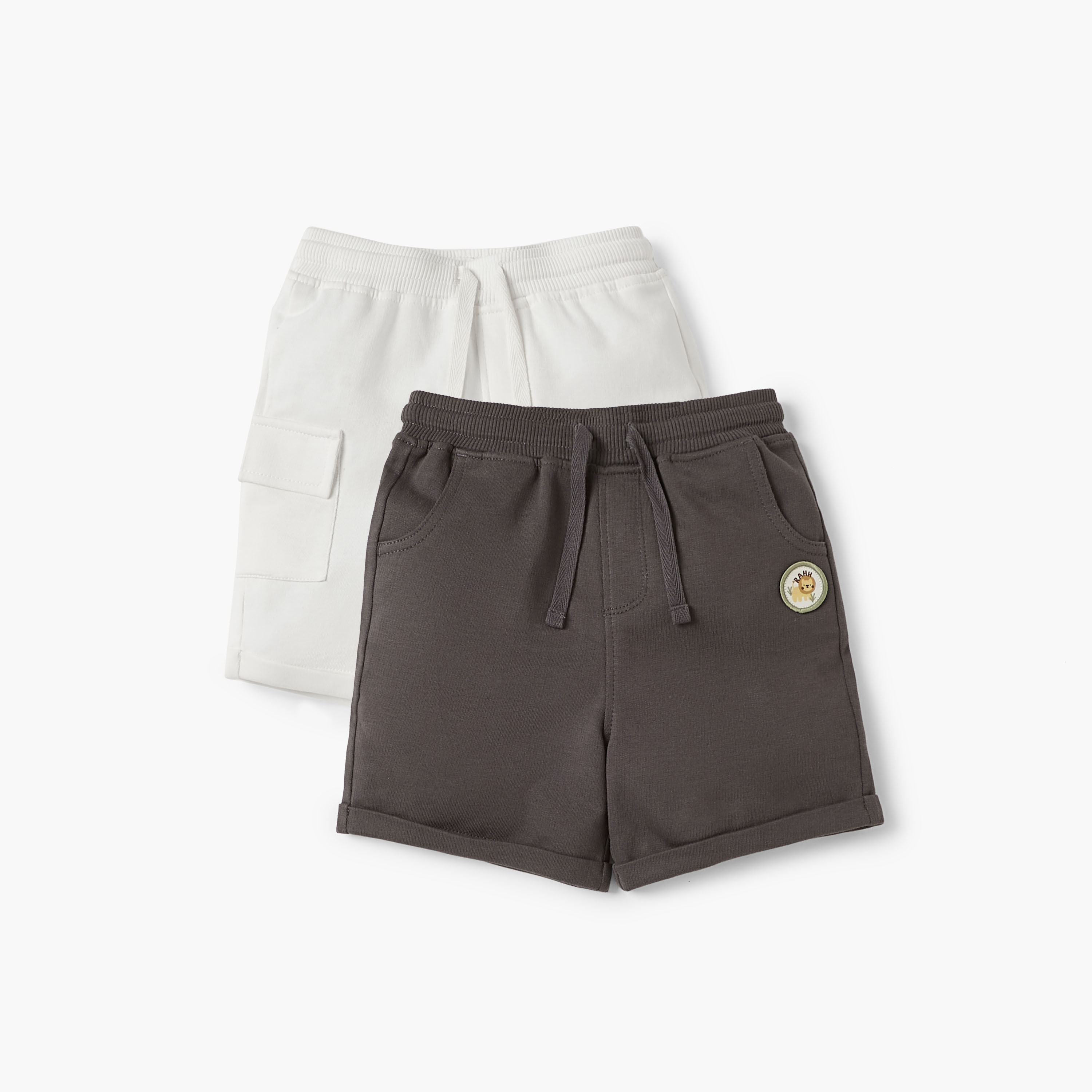 Juniors Assorted Shorts with Drawstring Closure - Set of 2-baby-boys-clothing-bottoms-shorts-image-1
