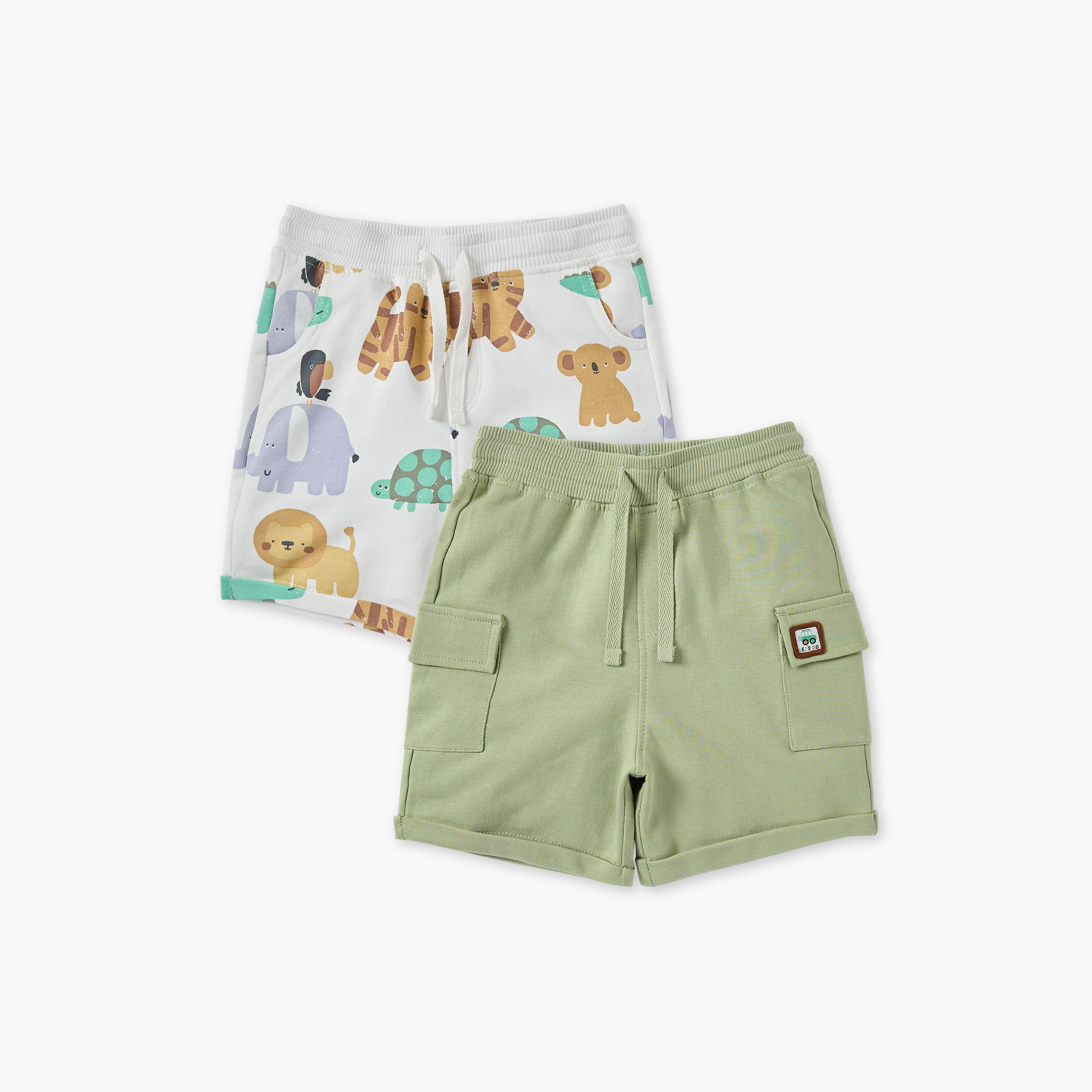 Juniors Assorted Shorts with Drawstring Closure - Set of 2-baby-boys-clothing-bottoms-shorts-image-1