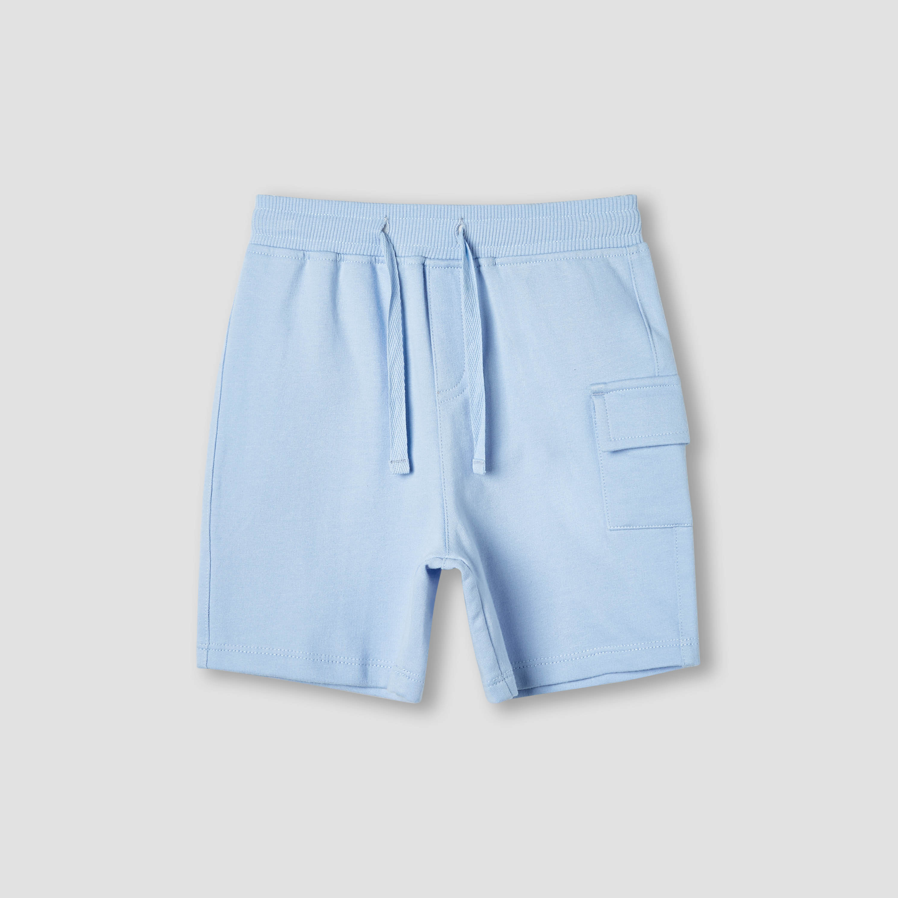 Juniors Solid Cargo Shorts with Drawstring Closure-baby-boys-clothing-bottoms-shorts-image-1