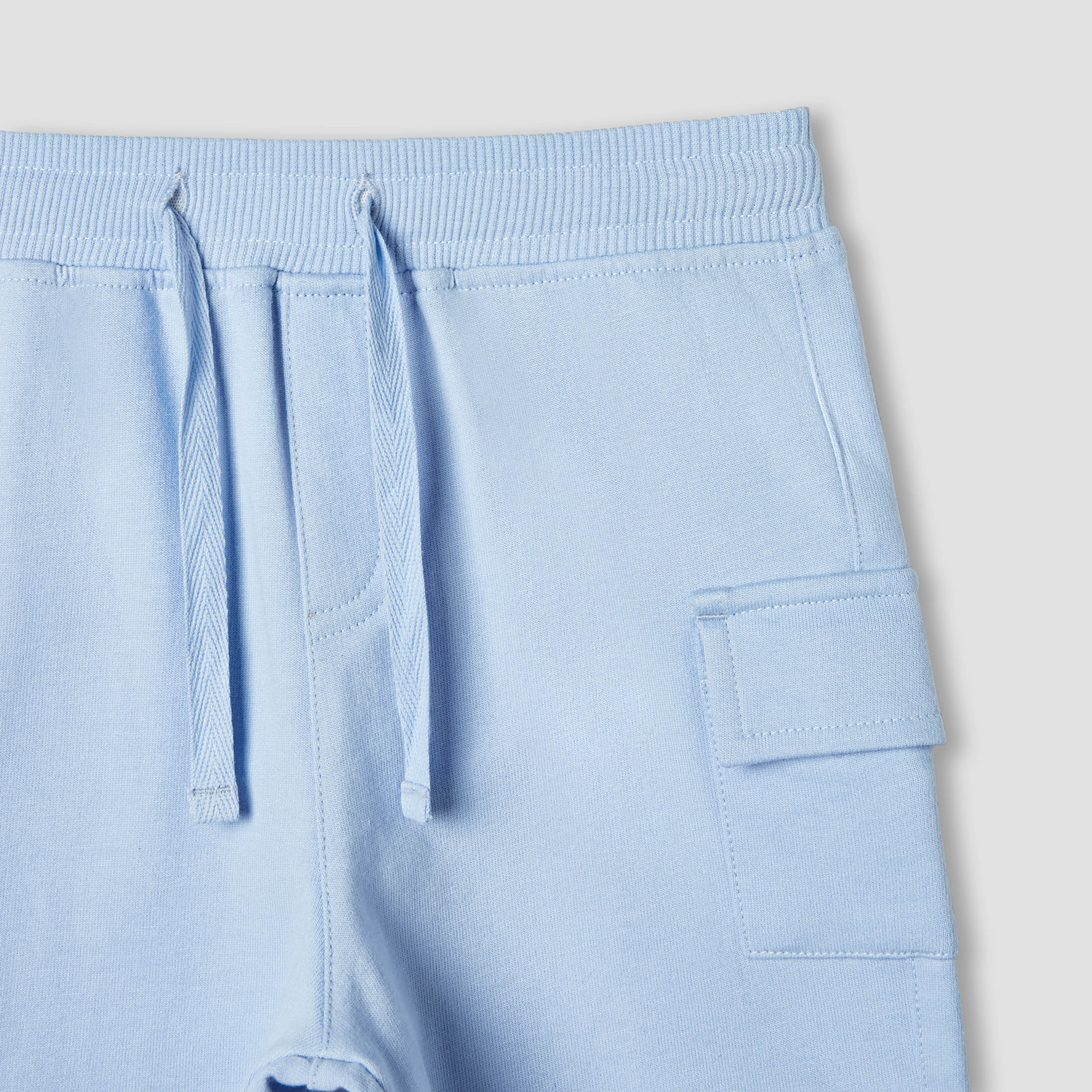 Juniors Solid Cargo Shorts with Drawstring Closure-baby-boys-clothing-bottoms-shorts-image-3