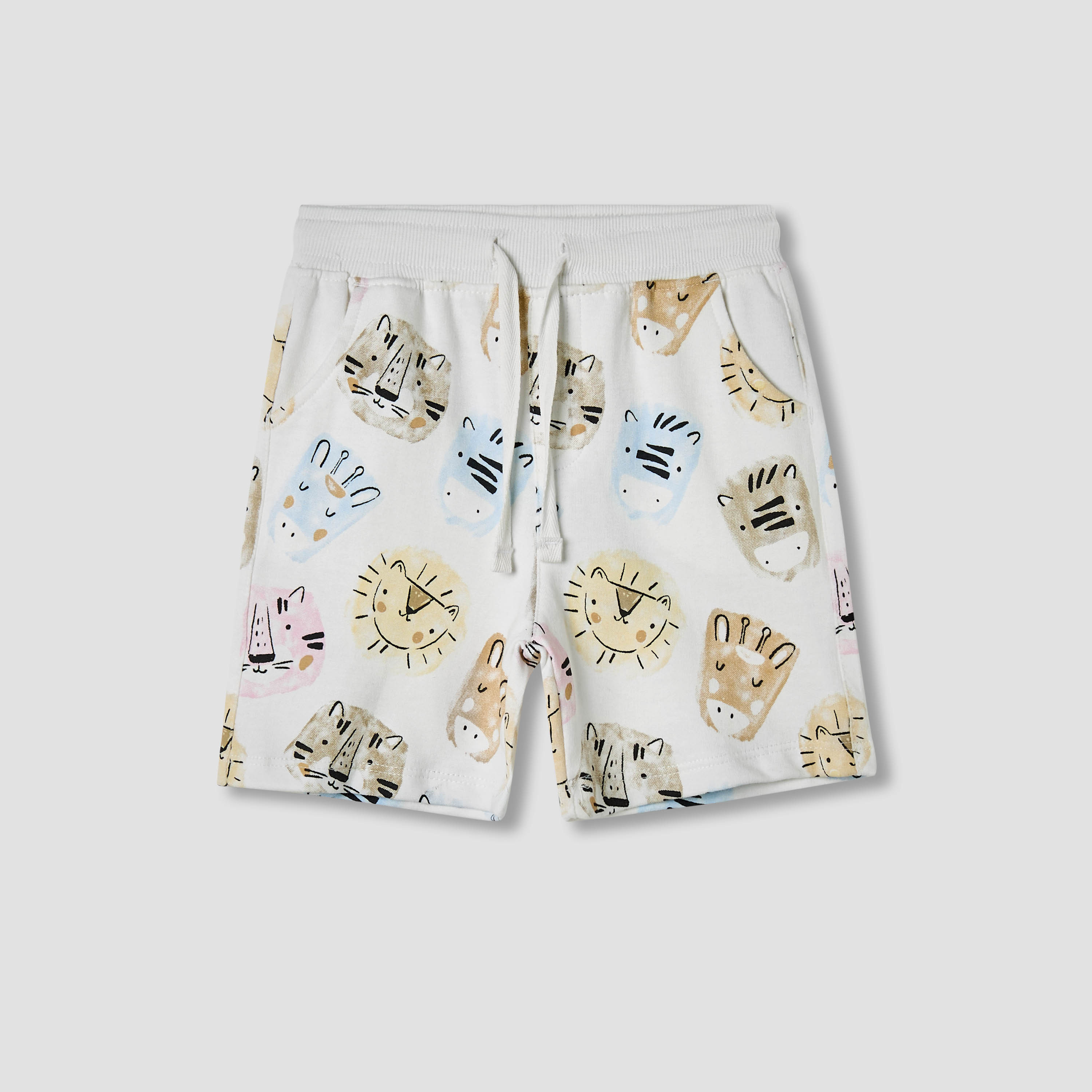 Juniors Wild Animal Print Shorts with Drawstring Closure and Pockets-baby-boys-clothing-bottoms-shorts-image-1