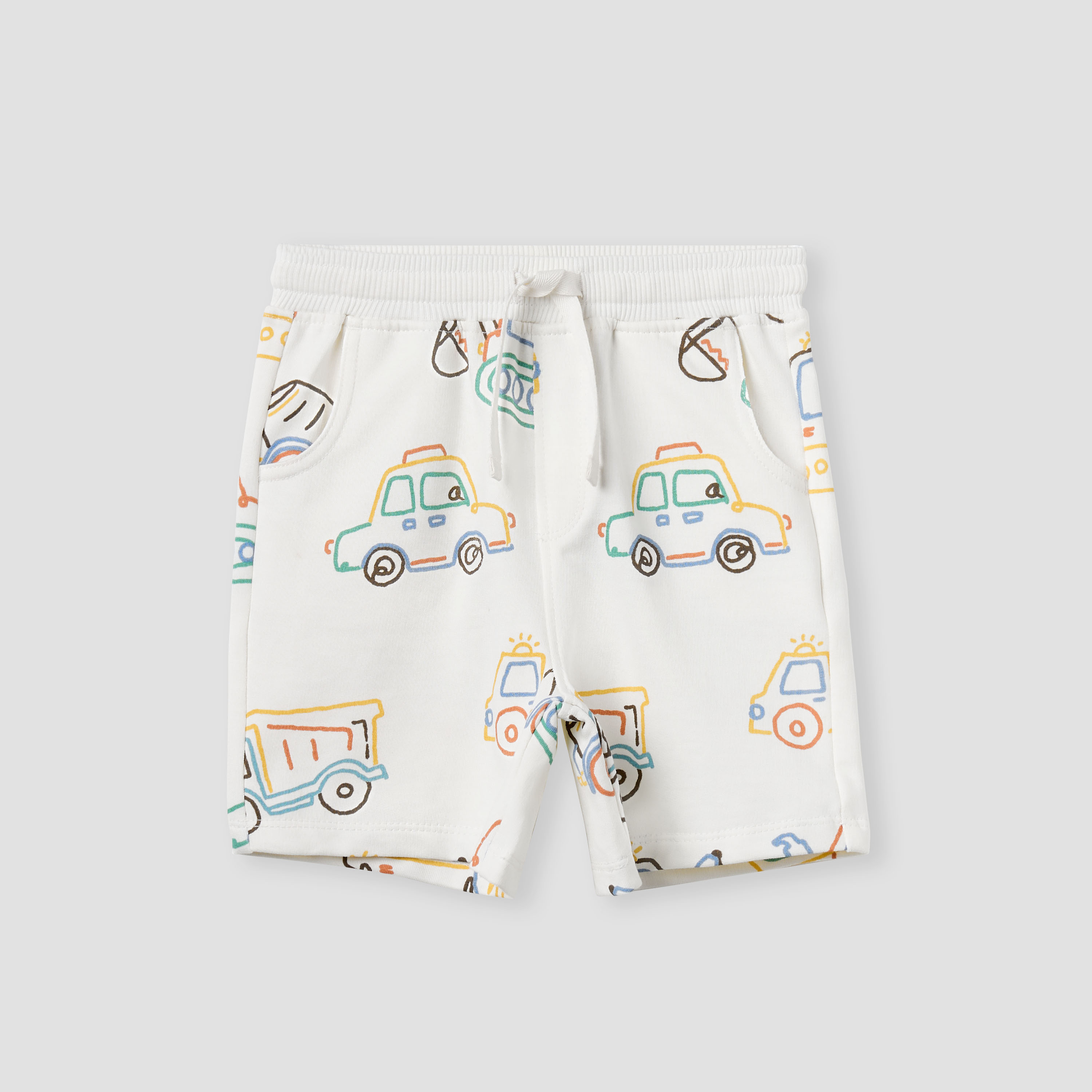 Juniors All-Over Vehicle Print Shorts with Drawstring Closure-baby-boys-clothing-bottoms-shorts-image-1