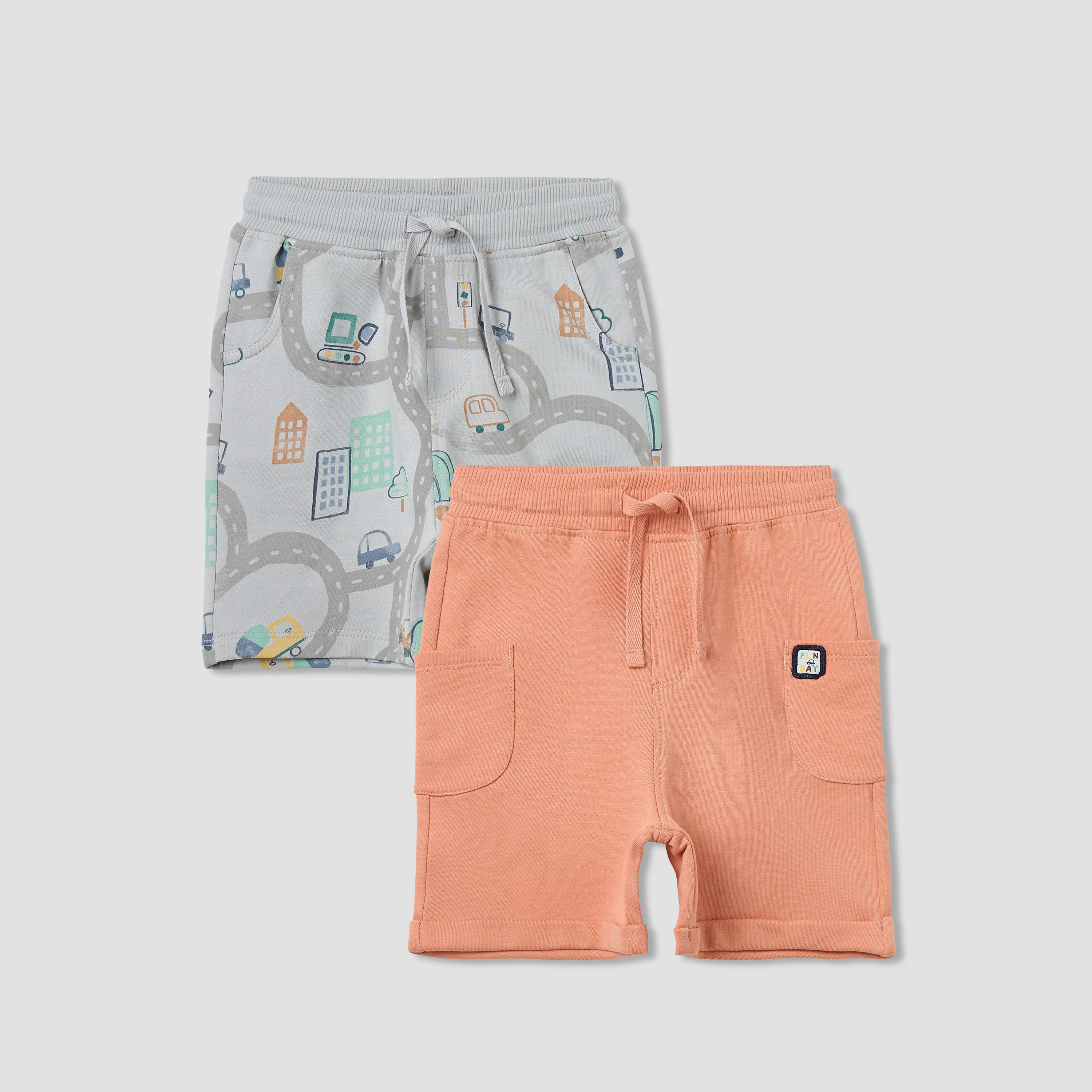 Juniors Printed Shorts with Pockets - Set of 2-baby-boys-clothing-bottoms-shorts-image-1