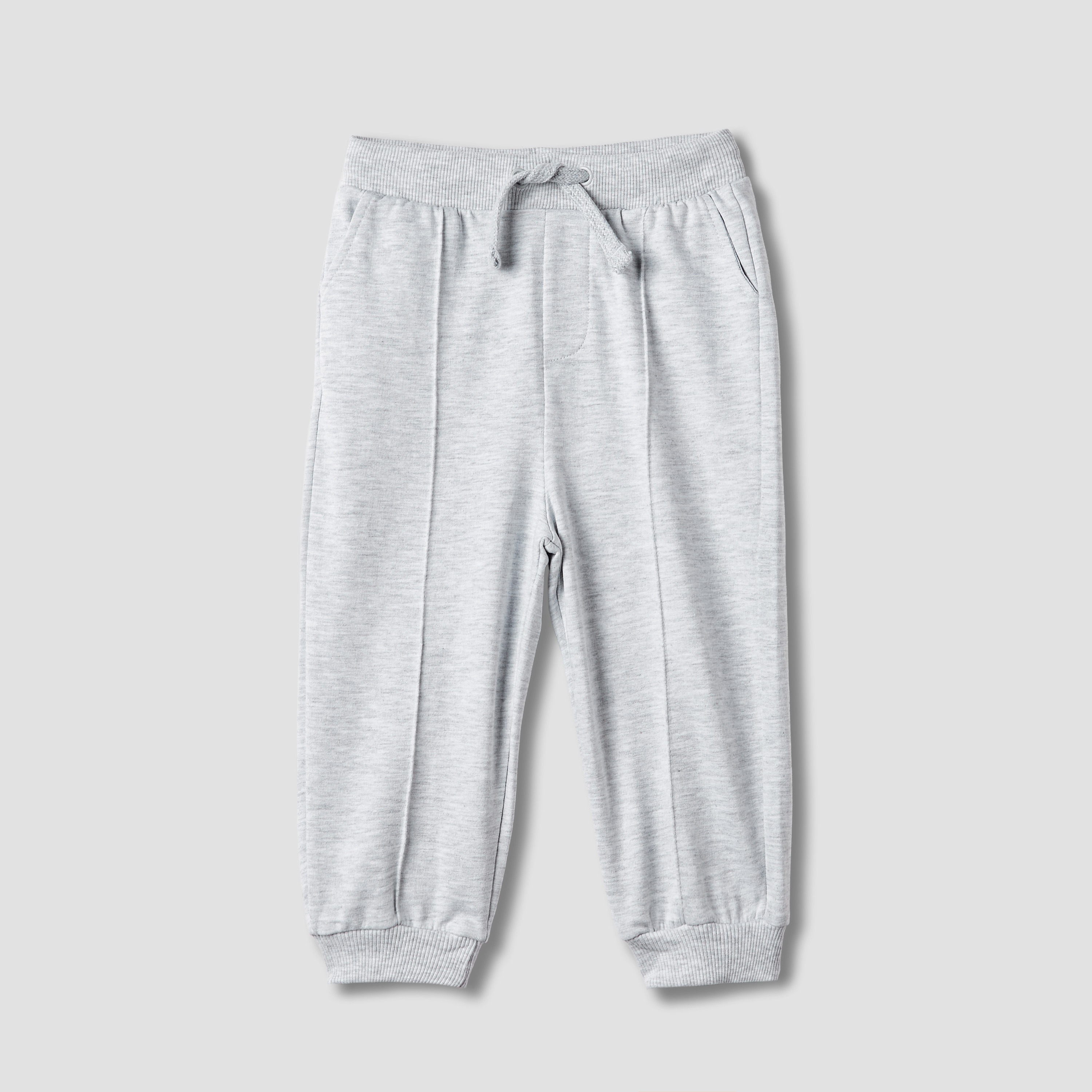Juniors Panelled Joggers with Drawstring Closure-baby-boys-clothing-bottoms-joggersandtrackpants-image-1