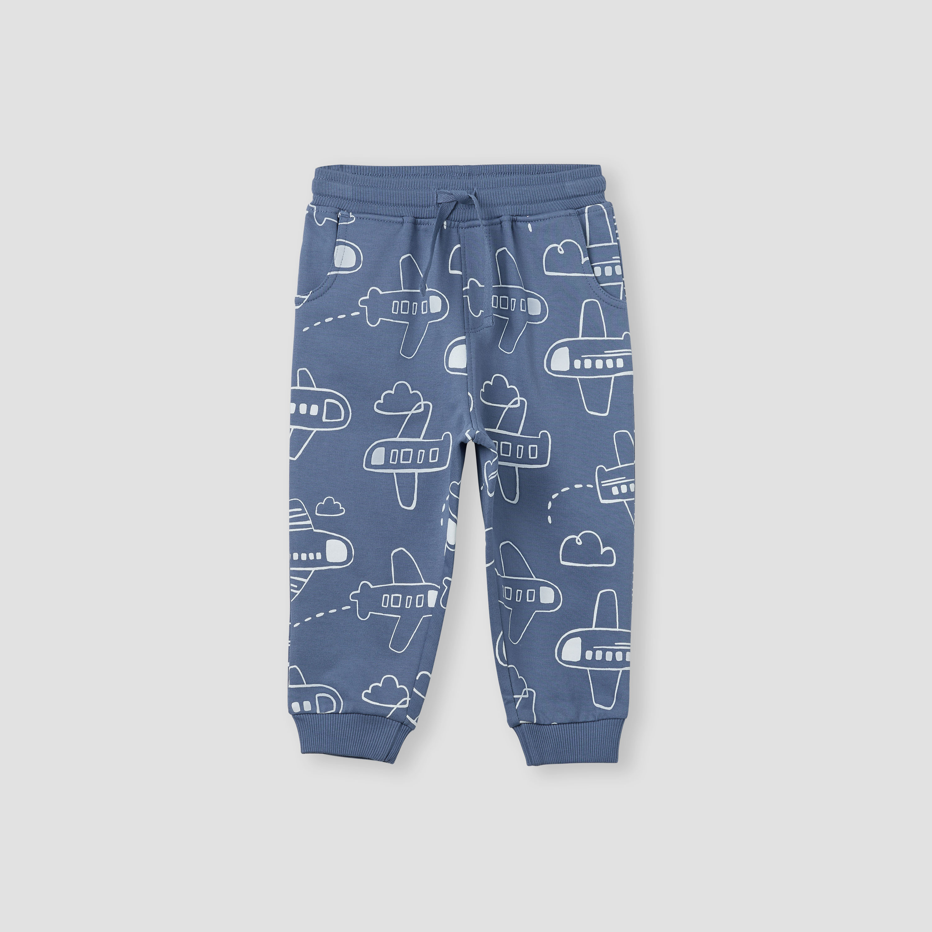 Juniors Printed Joggers with Pockets - Set of 2-baby-boys-clothing-bottoms-joggersandtrackpants-image-2