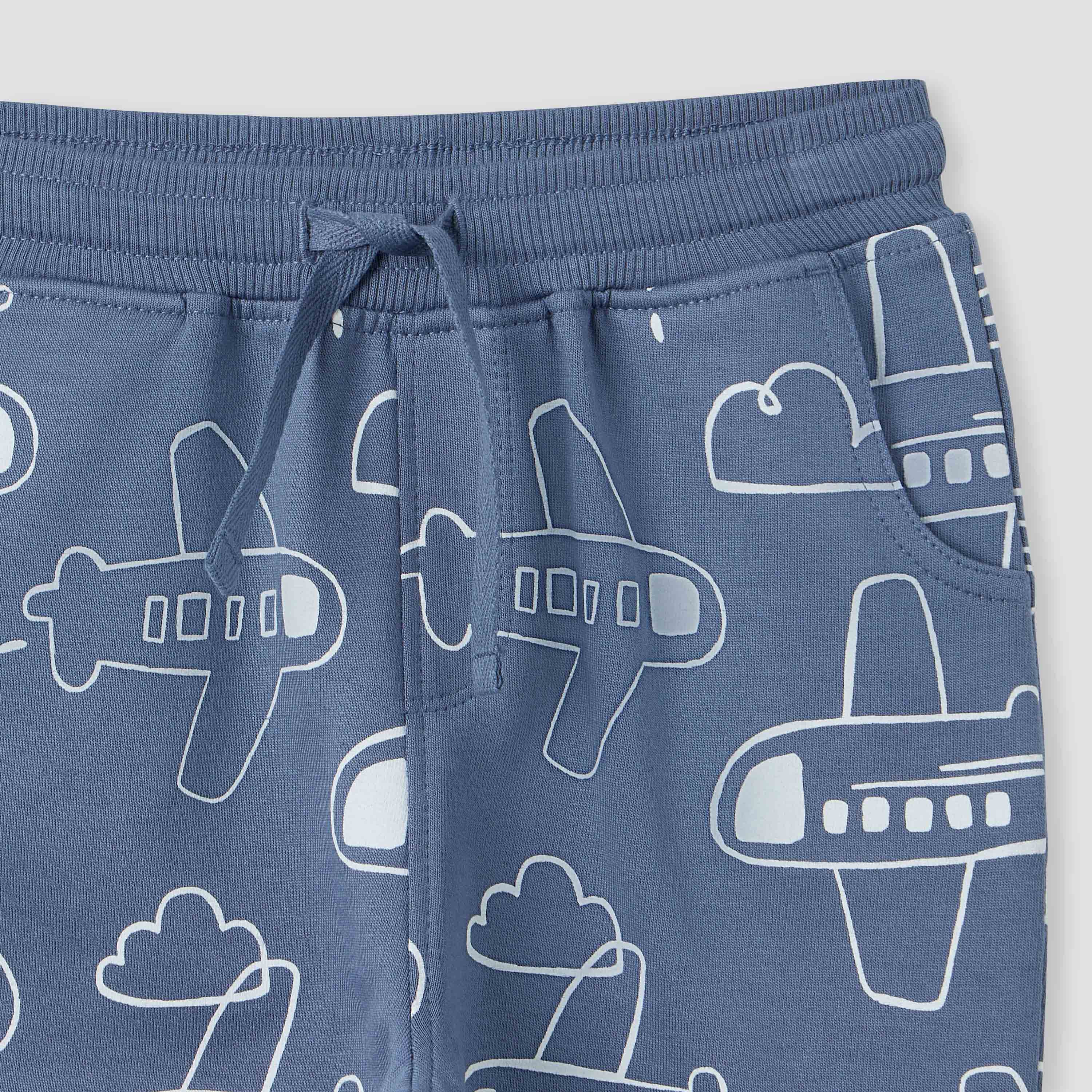 Juniors Printed Joggers with Pockets - Set of 2-baby-boys-clothing-bottoms-joggersandtrackpants-image-4