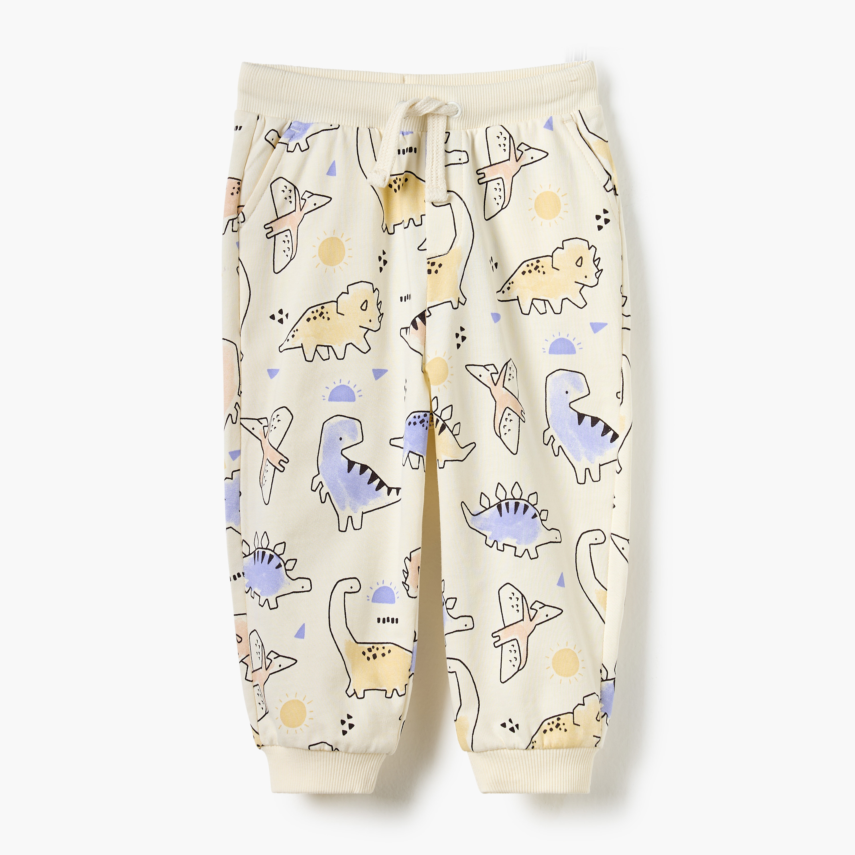 Juniors All-Over Dinosaur Print Joggers with Drawstring Closure-baby-boys-clothing-bottoms-joggersandtrackpants-image-1